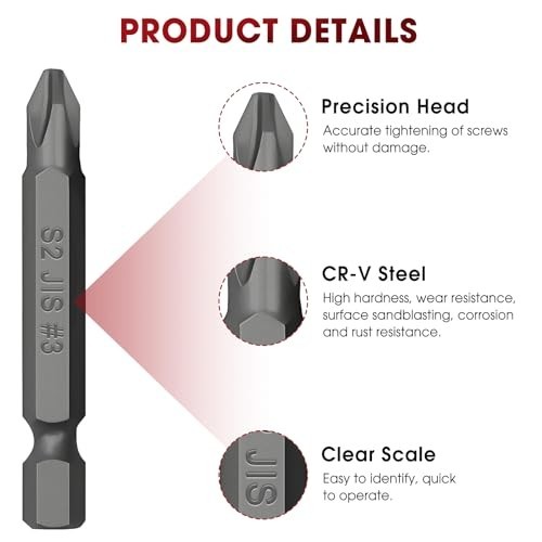 6-Piece Magnetic JIS Screwdriver Bit Set for Japanese Car, Motorcycle & Related