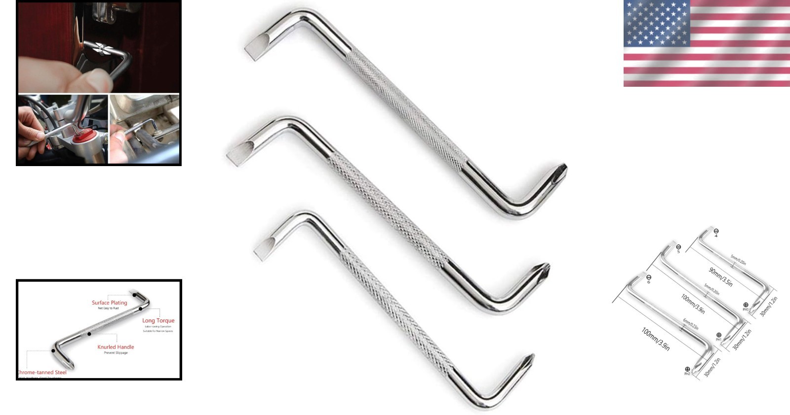 Precision Magnetic Offset Screwdriver Set – 3 Ergonomic Tools for Tight Spaces