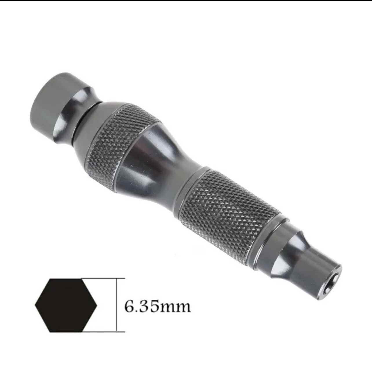 2PC Heavy Duty Metal Grip Hand Tool Mini Handle/Screwdriver 1/4″ Hex Bit Holder