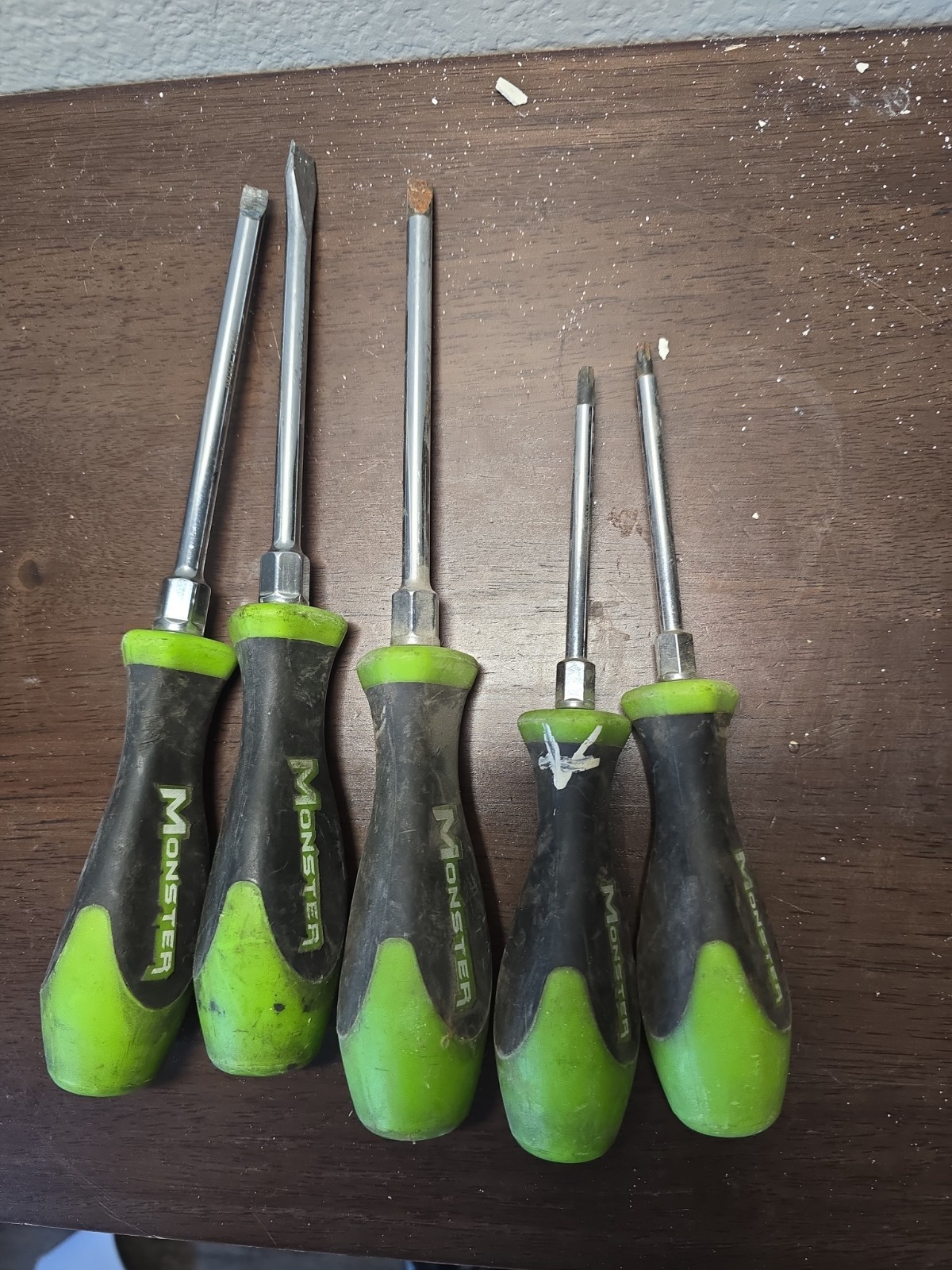 Monster 5 Piece Screwdriver Set Phillips Flathead Mixed Sizes Hand Tools Used