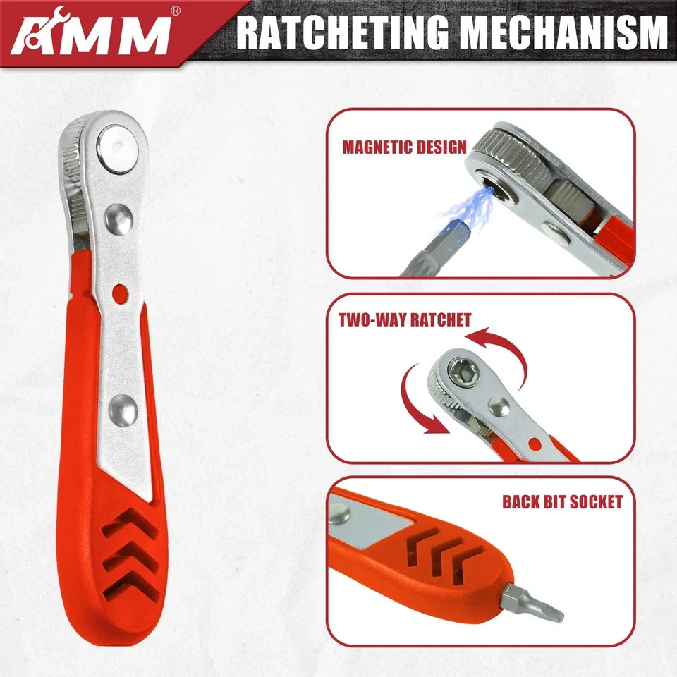 AMM 232-Piece Ultimate Screwdriver Bit Set, Cr-V Steel Impact 232-Piece, Red