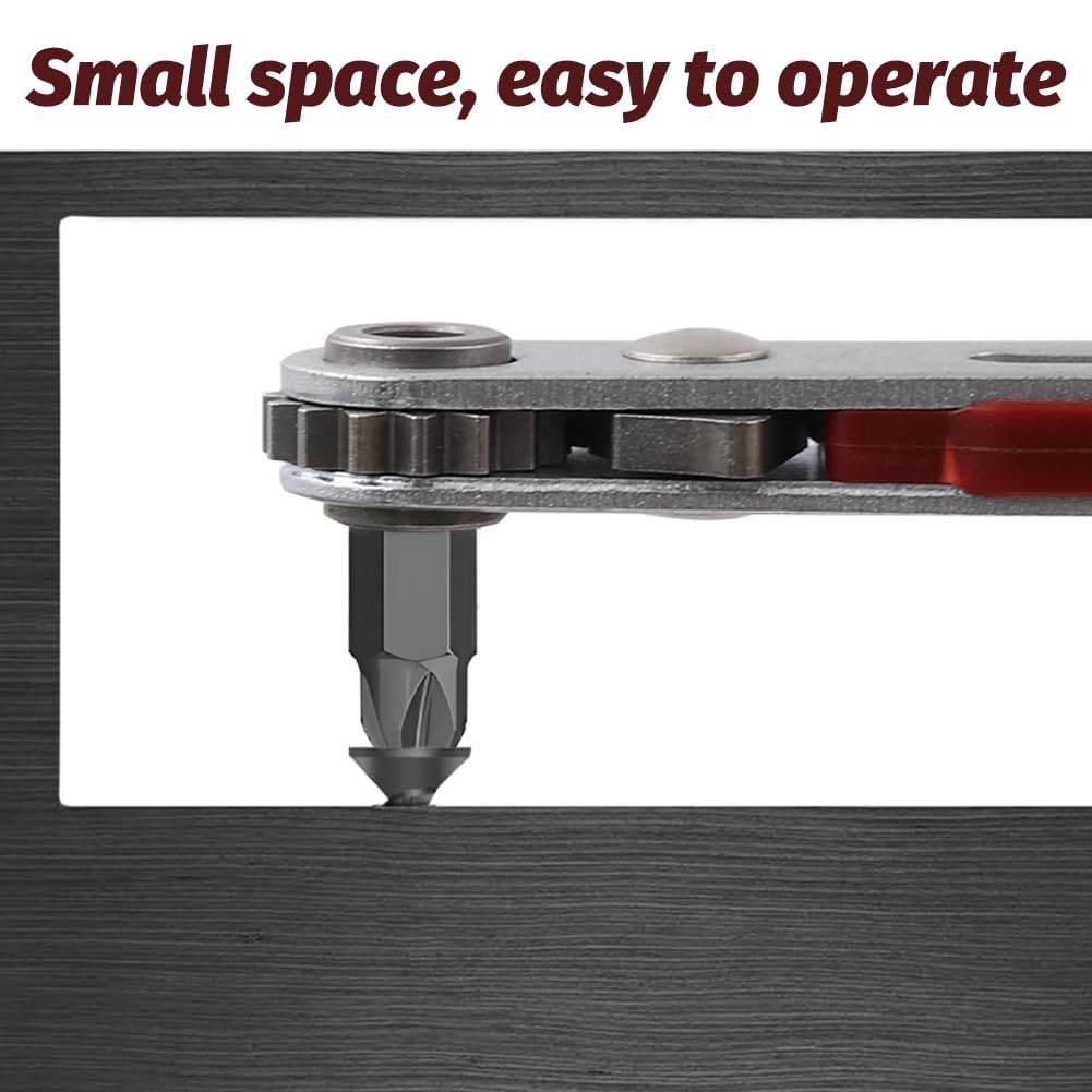 Mini Ratchet Wrench Screwdriver Set – 2 Pcs Elbow Head & Flat Head 1/4 Inch H…