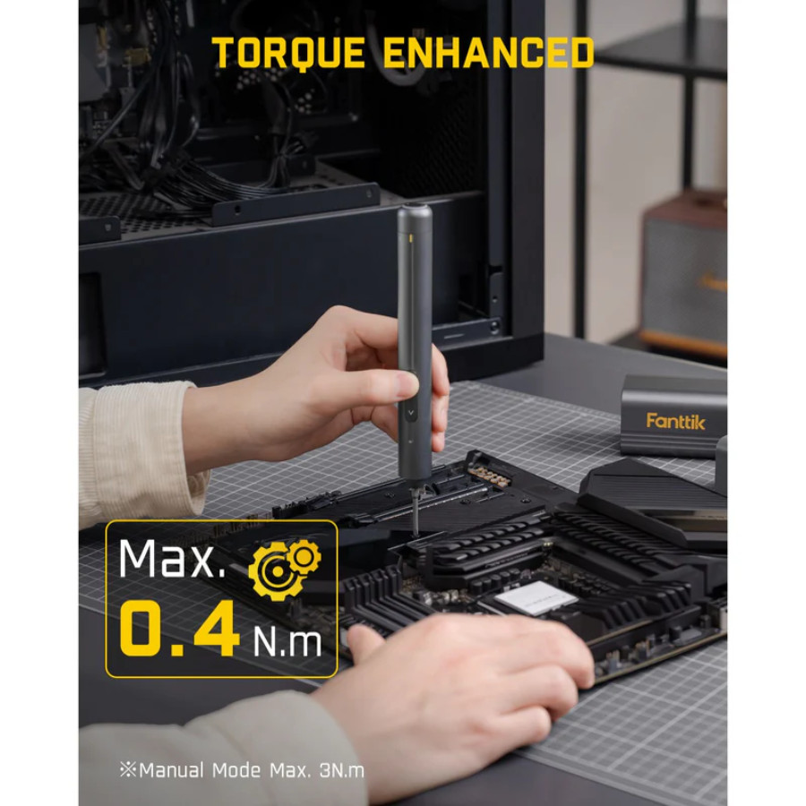Fanttik E2 MAX Precision Electric Screwdriver – Max 0.4N.m, 50 Magnetic Bits