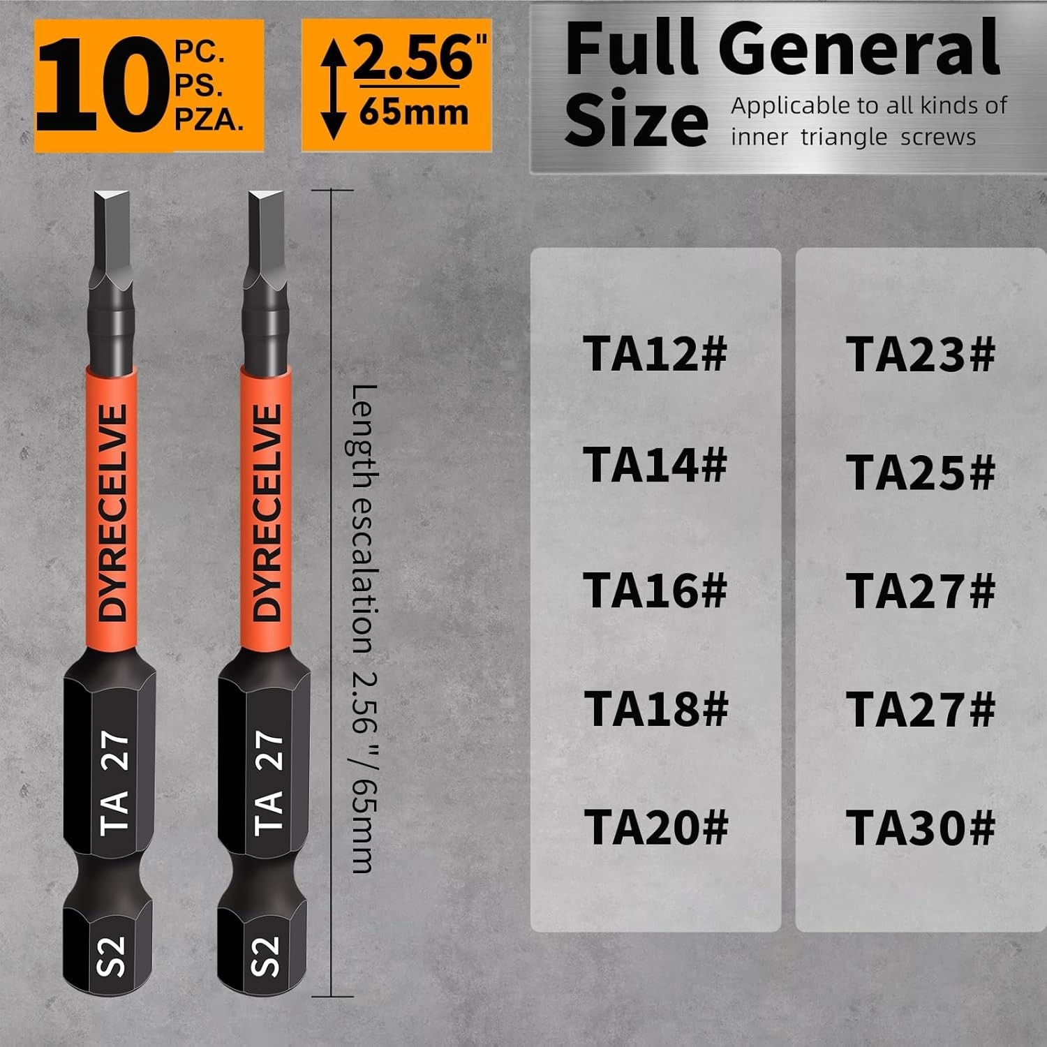 10-Pack Triangle Screwdriver Set – Premium S2 Steel Triangle Bit Set (2.56″ Long