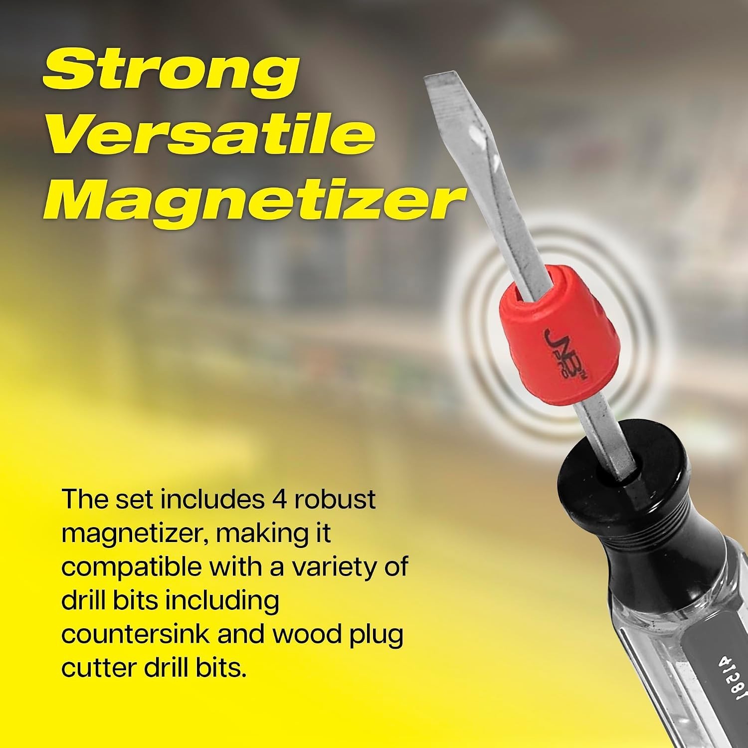 Enhanced Magnetic Screwdriver Bit Sleeve: 4-Pc Set for Carpentry & Metalworking
