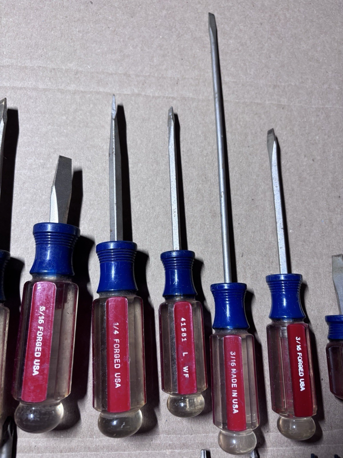 Vintage Craftsman WF USA Screwdriver Set Lot (27 Pc) Flathead Phillips Torx Blue