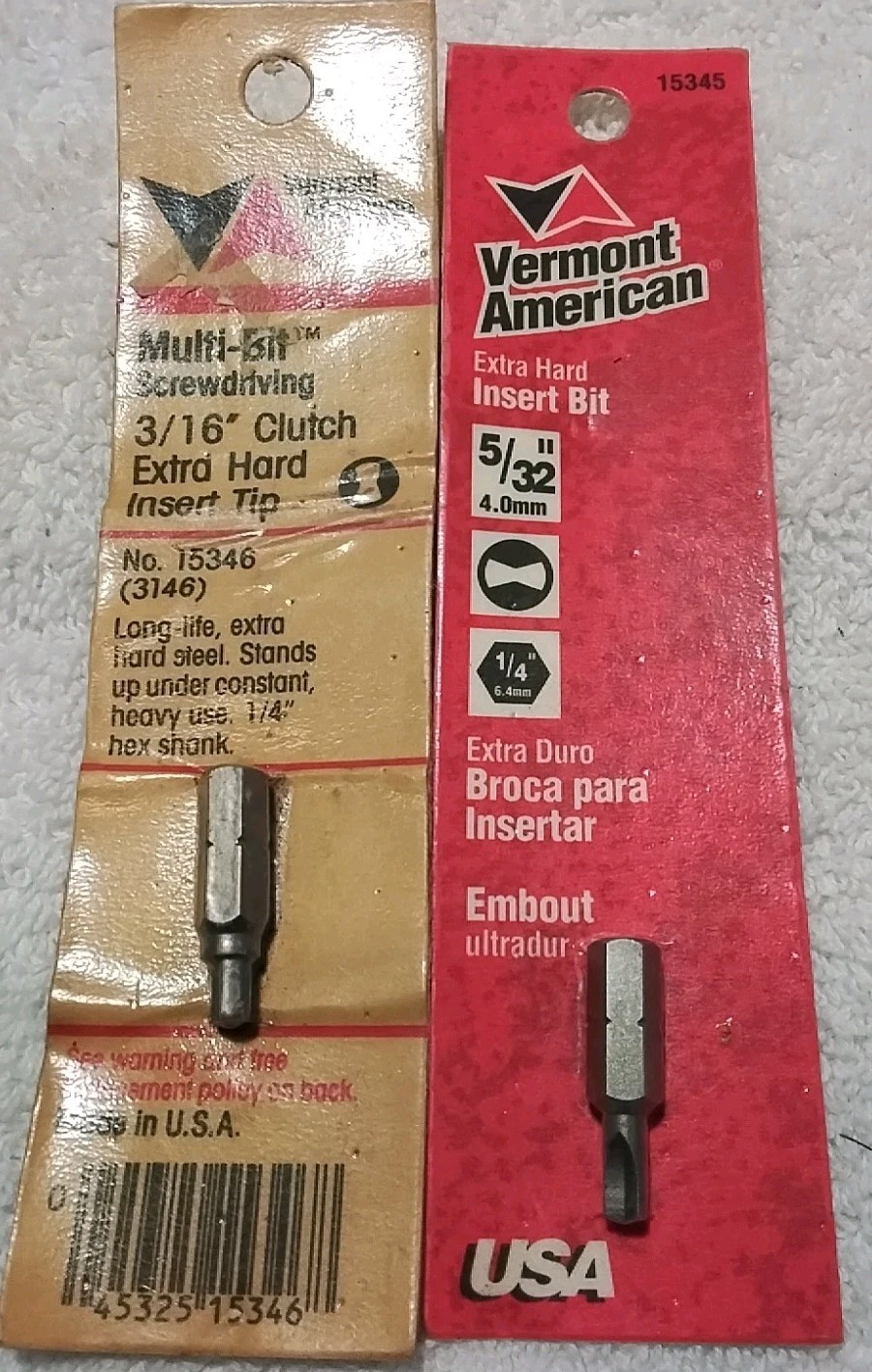 2pc VERMONT AMERICAN 3/16″&5/32″CLUTCH “EXTRA HARD BIT SET USA 🇺🇸