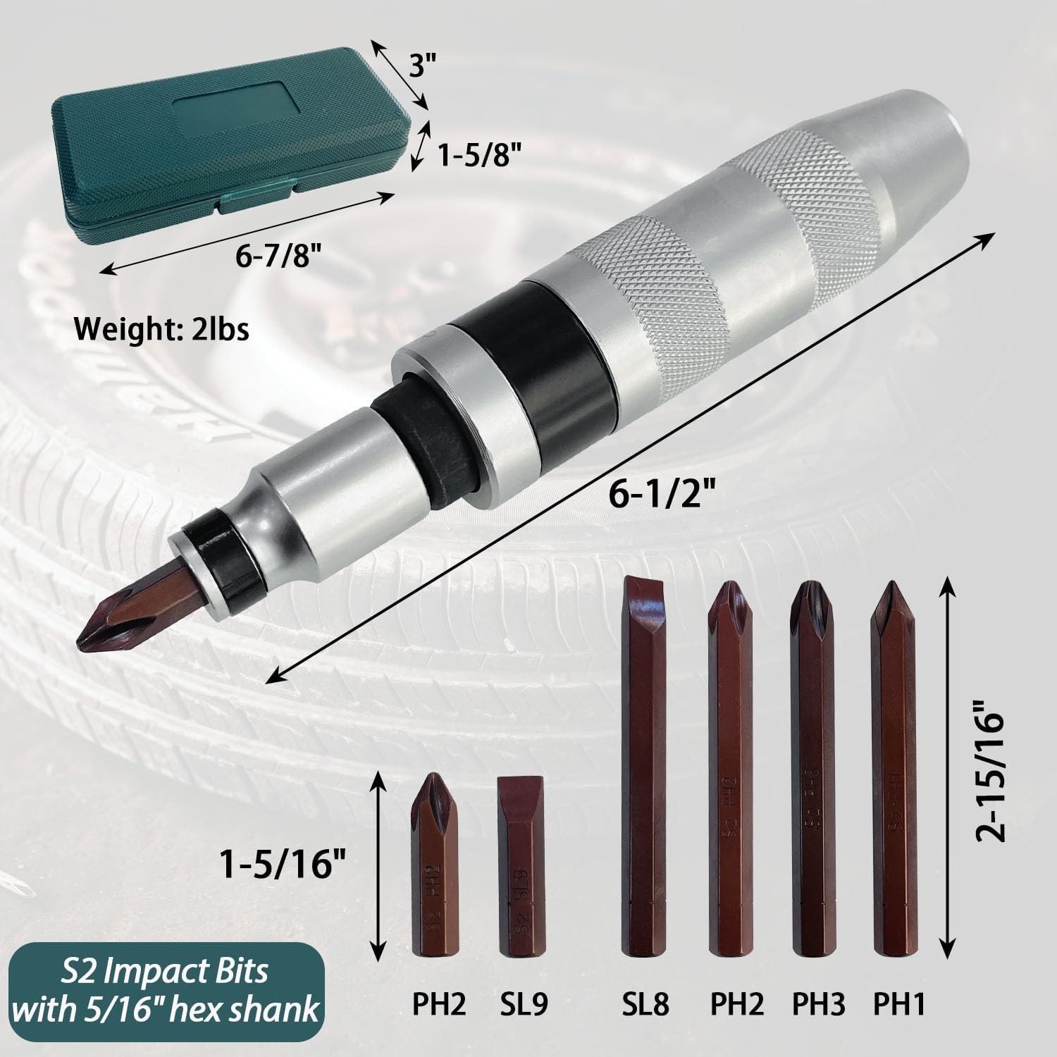 1/2 Inch Drive Manual Impact Driver Set Reversible Hand Held Impact Screwdriver