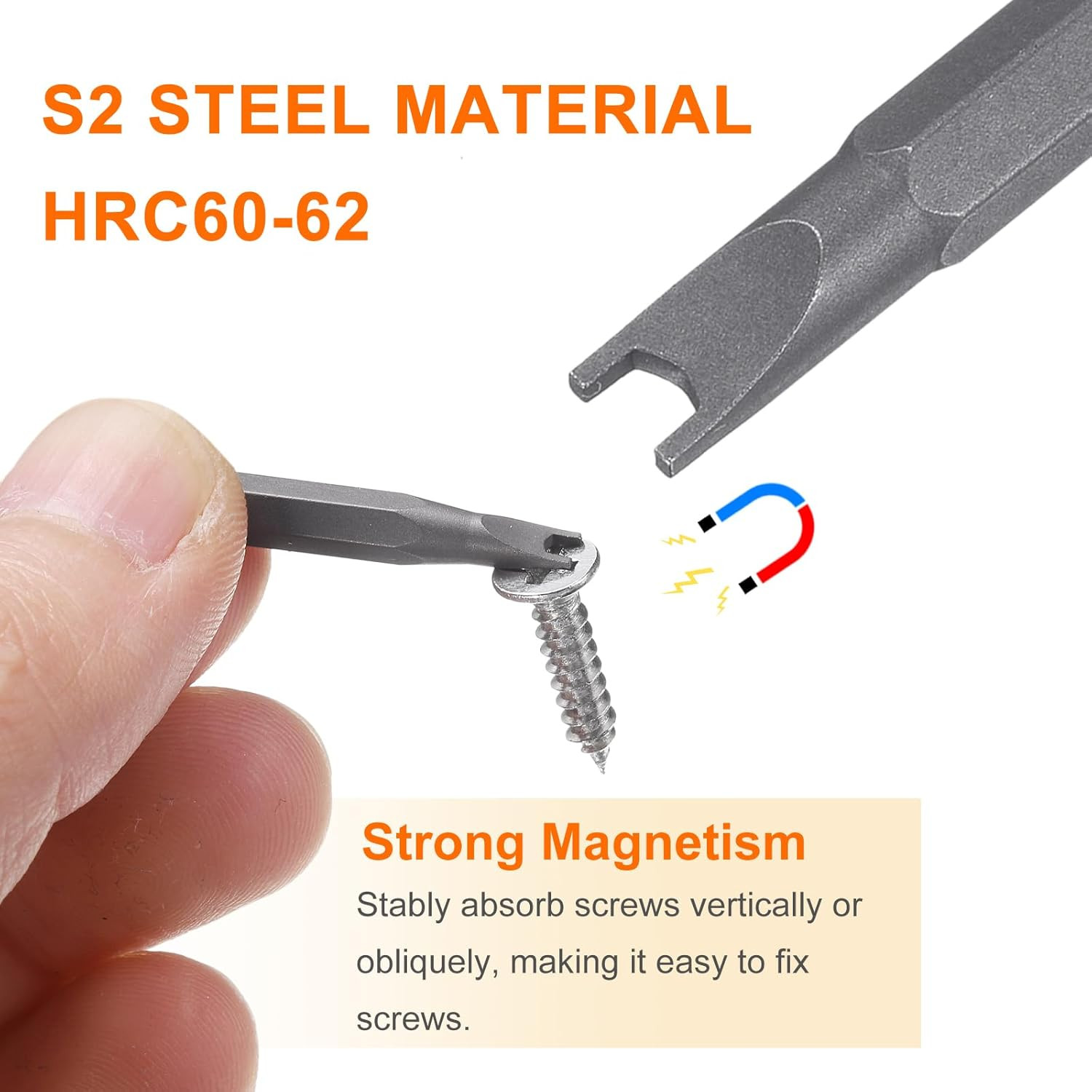 3pcs 2.6 U-Type Screwdriver Bit 5/32″ Hex Shank 28mm Length Magnetic U-Shaped He