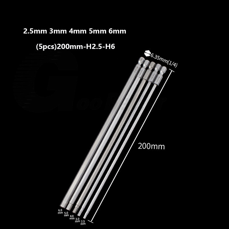 Hex Allen Key Bit Set Screwdriver Socket 50mm Long Impact Driver Drill Magnetic