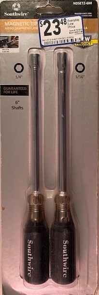 Southwire NDSET2-6M 2-Piece Nut Driver Set w/ 1/4″ 5/16″ 6″ Shank