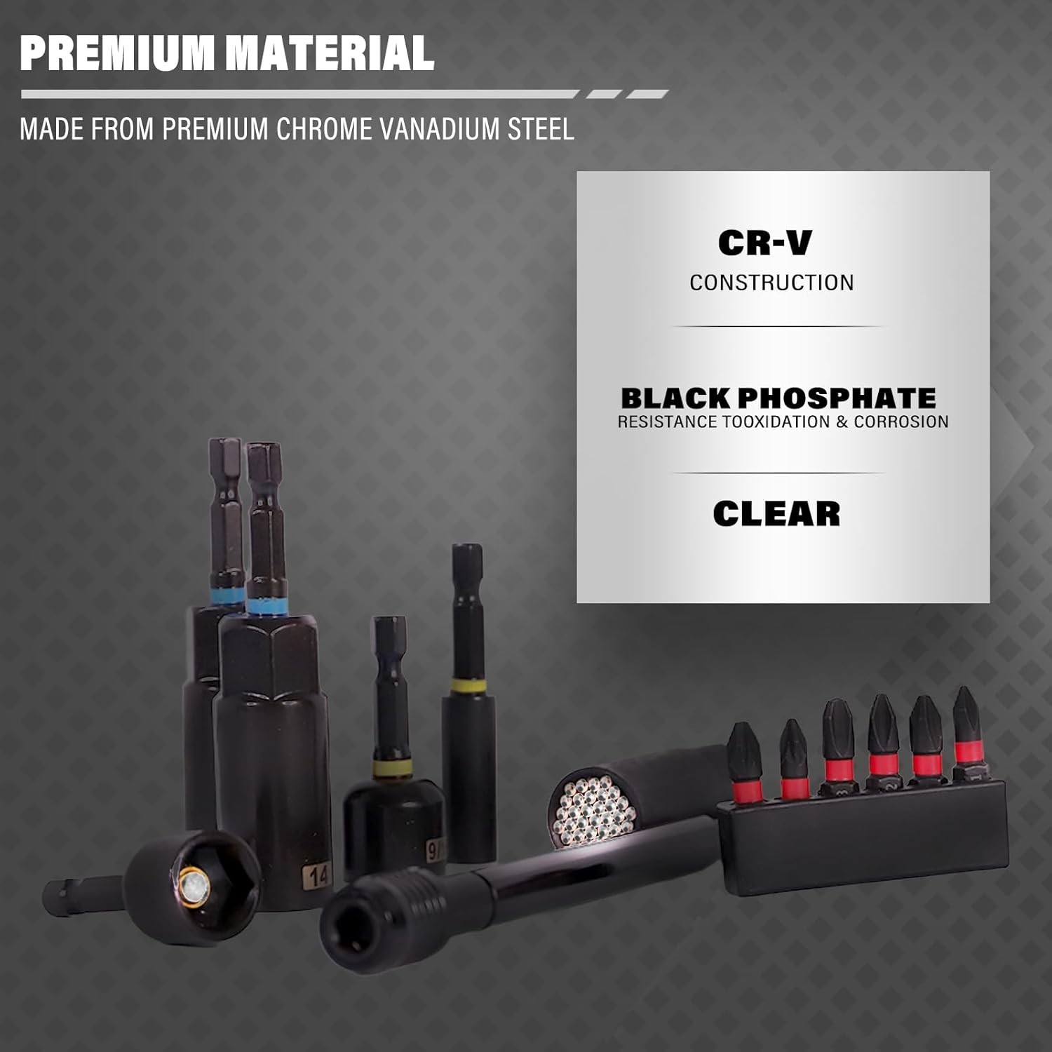 80PSC Magnetic Nut Driver Set Metric & SAE with Socket Adapters, Wing Nut Driver