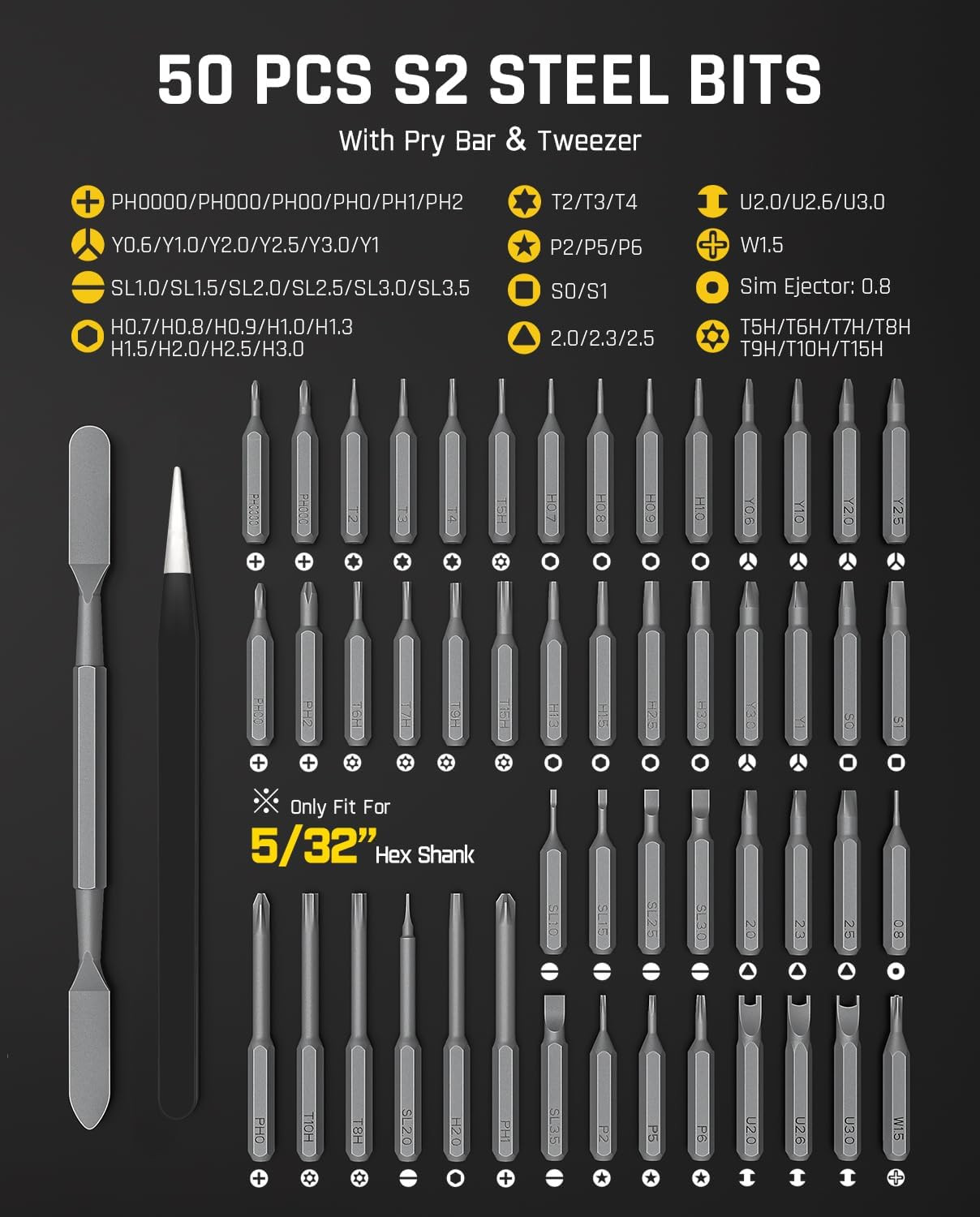 Fanttik E2 Ultra Electric Screwdriver, 0.6N.m Mini Screwdriver Set, 50 Magnetic