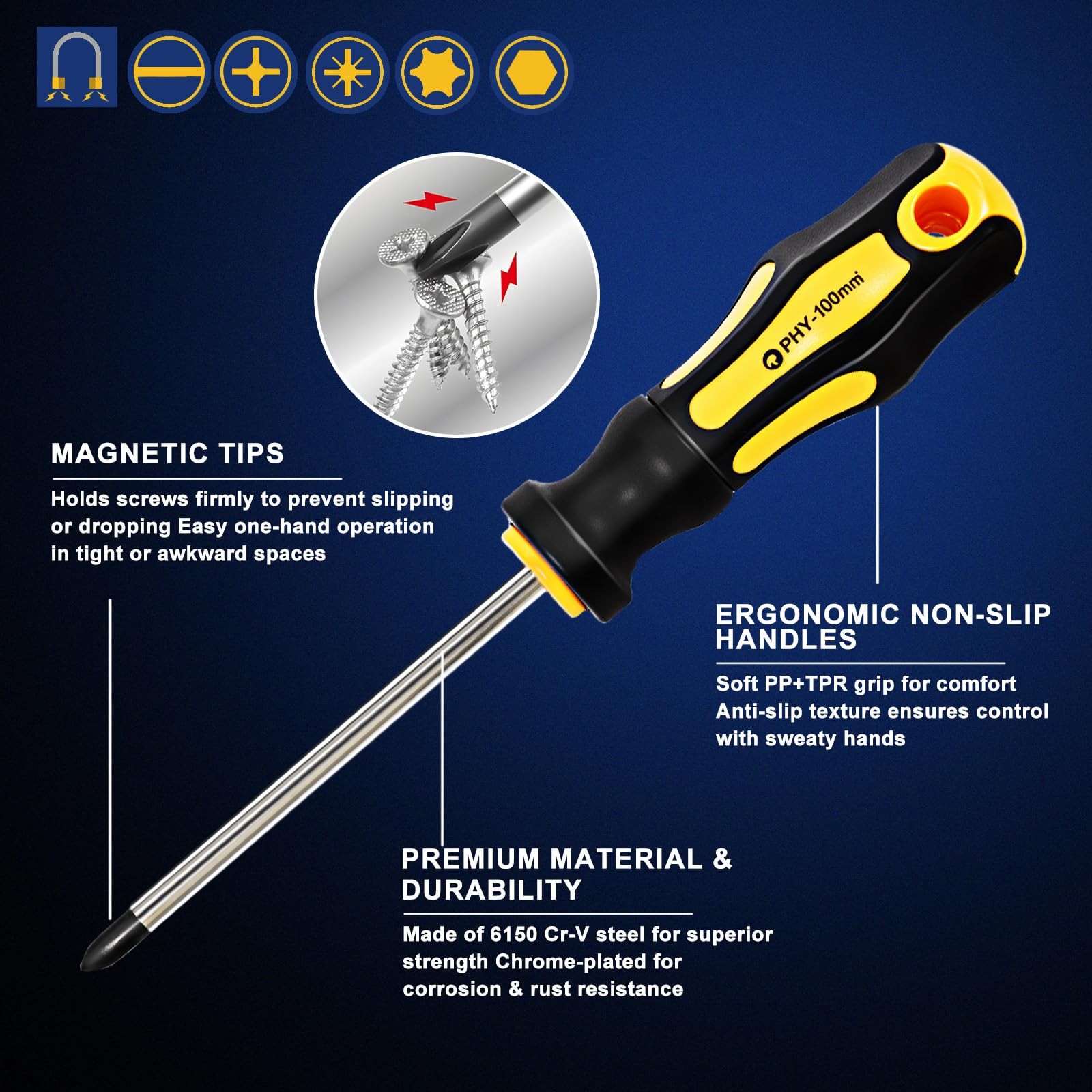 Magnetic Screwdriver Set with Case, All-in-One Repair Tool Kit for Everyday H…