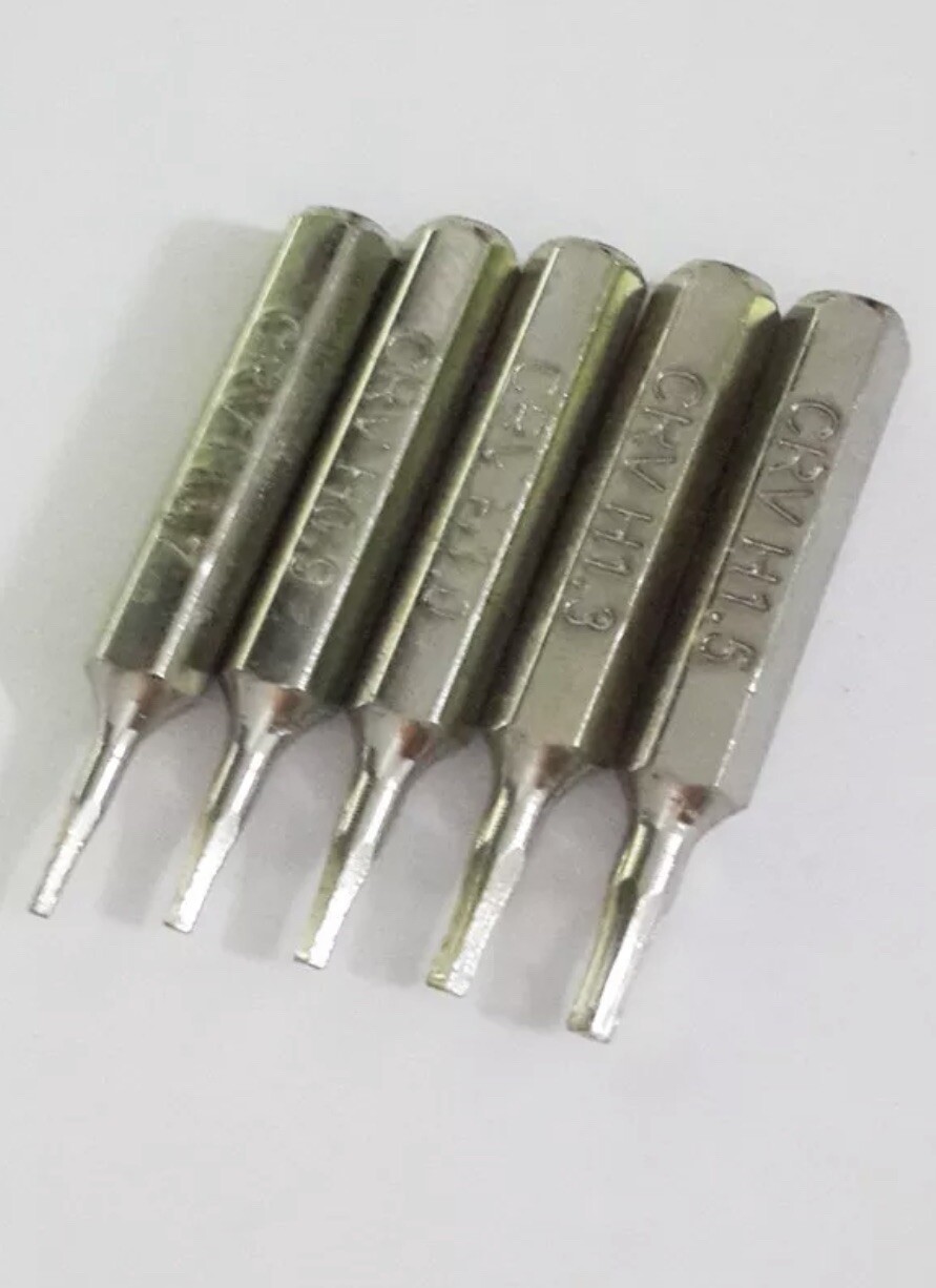 10pc CR-V Hex Bit Set Includes H0.7,H0.9,H1.0,H1.3,H1.5,H2.0,H2.5,H3.0,H3.5,H4.0