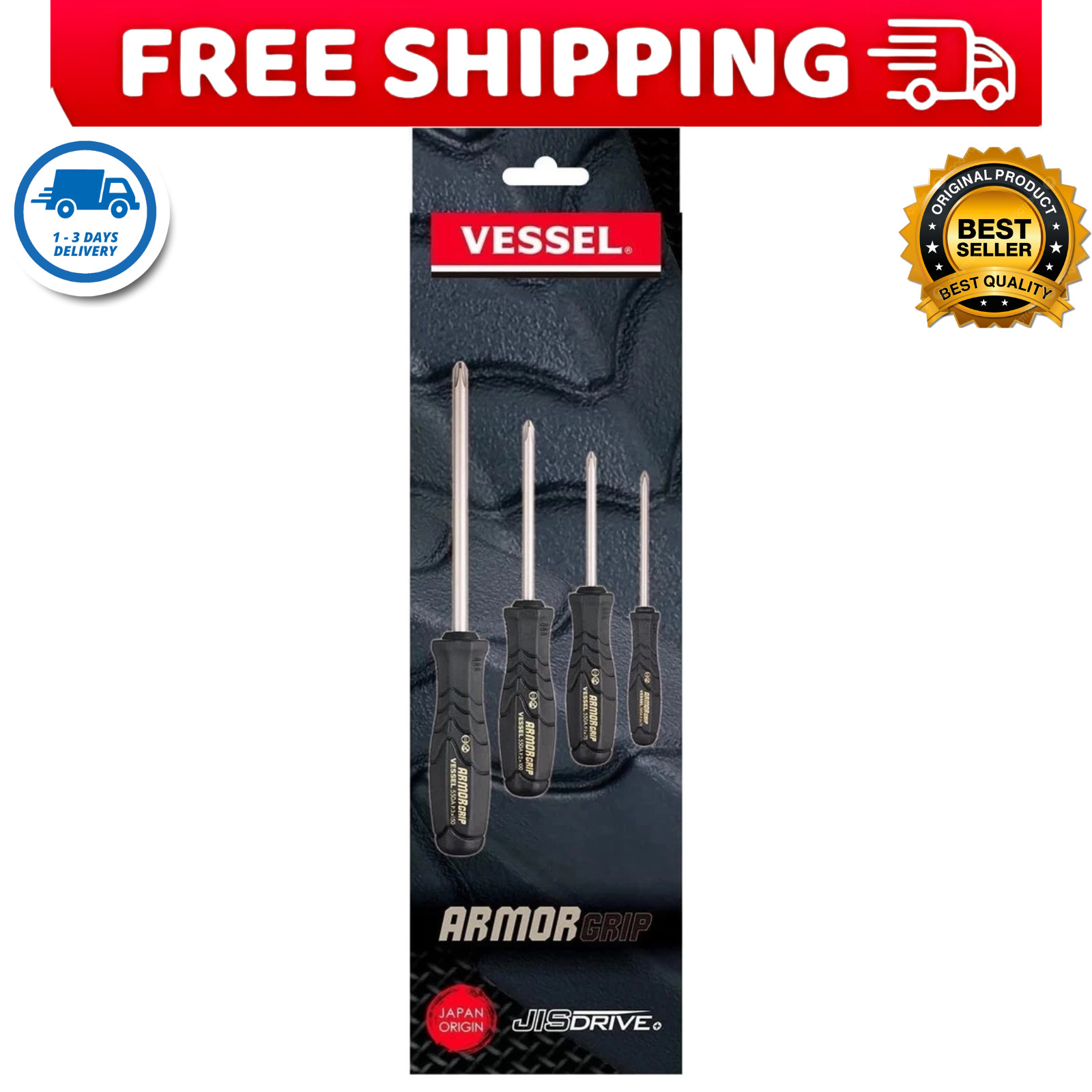 Premium JIS 4 JIS Screwdriver Set Japanese Industrial Standard Drivers Tools New