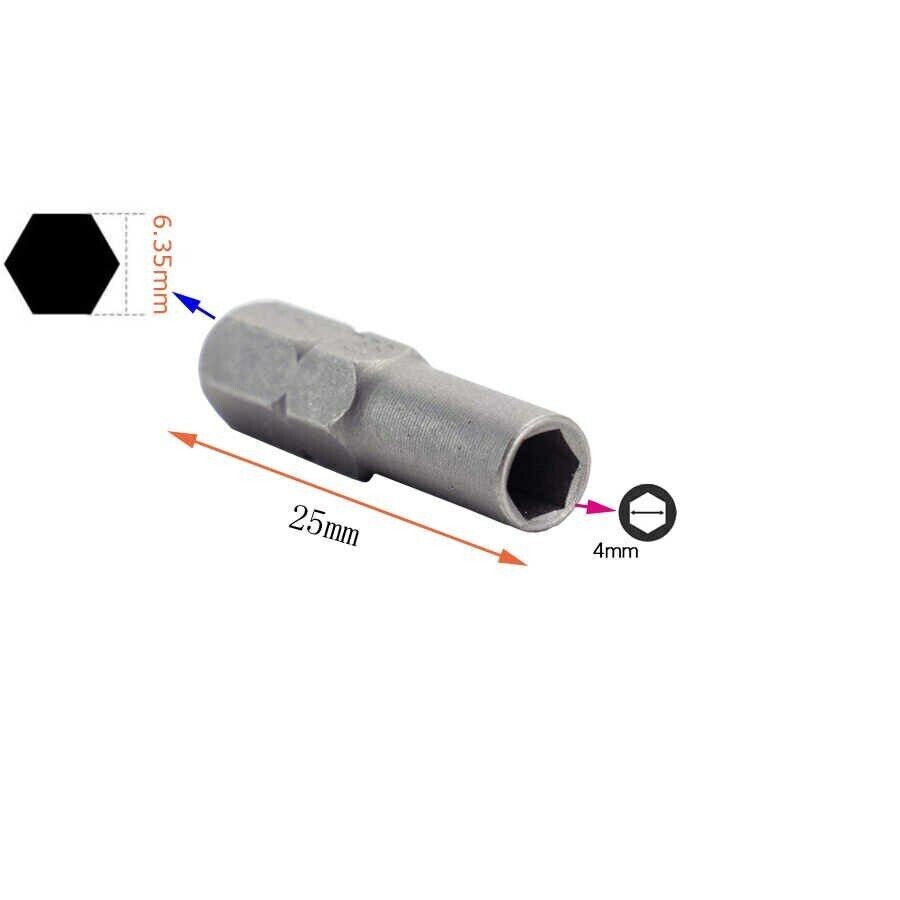 4mm to 1/4″ (ADAPTER takes 1/4” bits to 4mm bits) magnetic