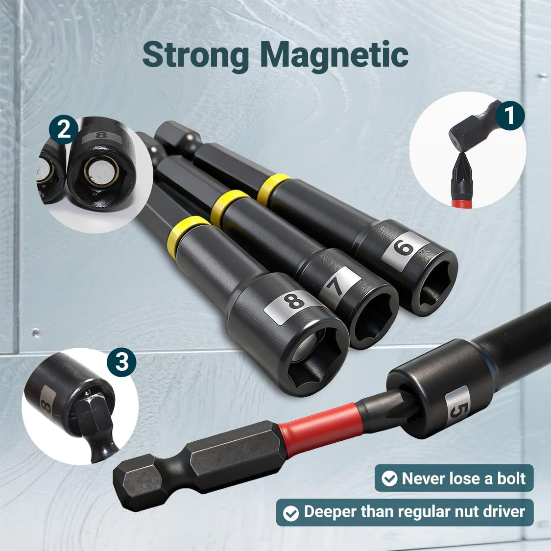 86-Piece Magnetic Impact Nut Driver Set, Sae/Metric Nut Driver Set, Right Angle