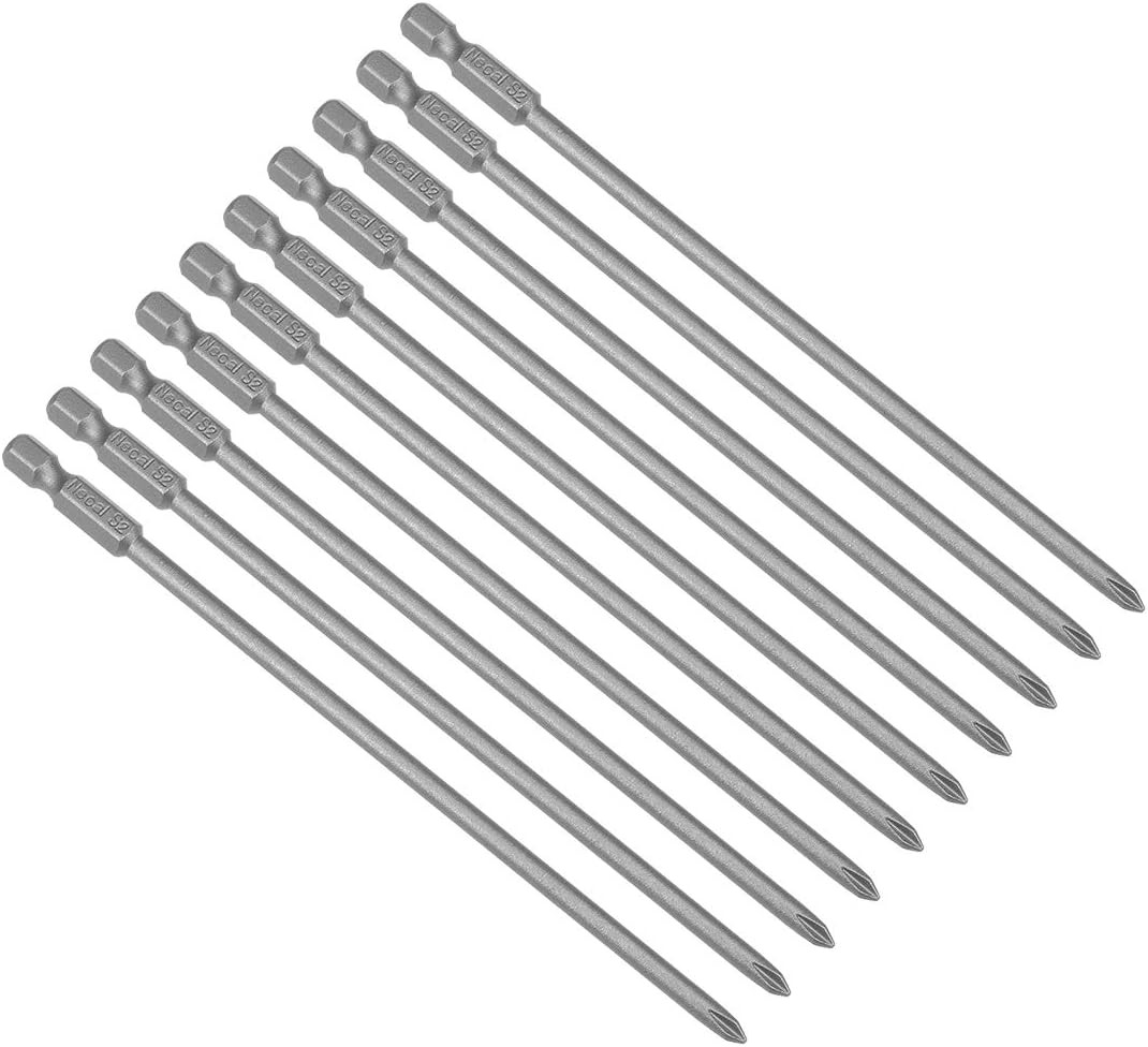 10 Piezas Puntas Magnéticas PH1 4mm 1/4 Hexagonal Acero Aleado S2