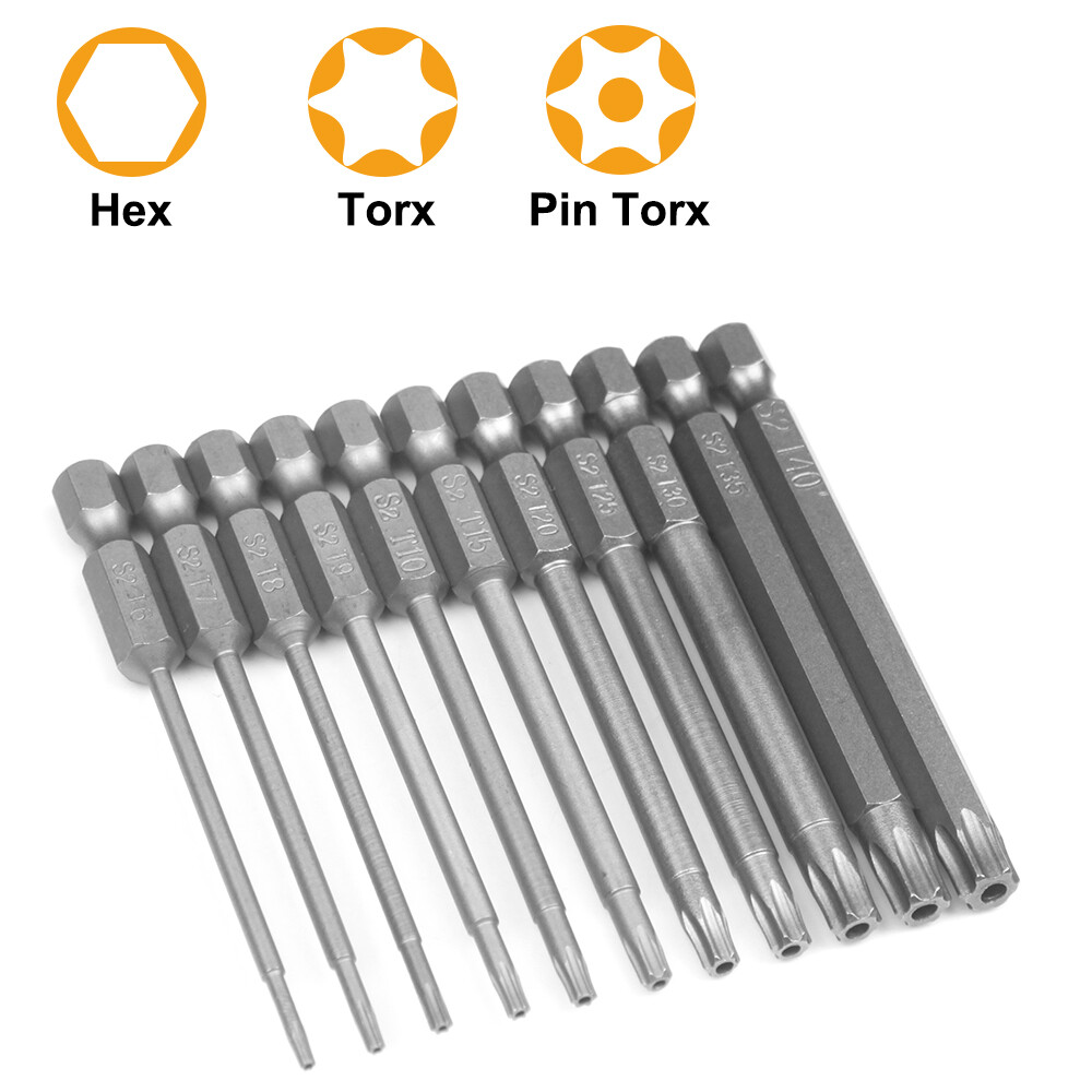 11pc T6-T40 Magnetic Head Torx Screwdriver Bit Set Security Tamper Proof Star