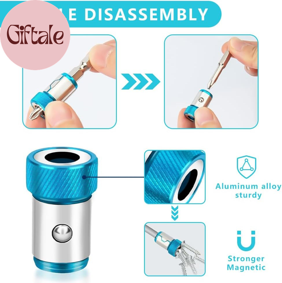Upgraded Screwdriver Head Magnetic Ring, 1/4 Inch/6.35Mm Universal Screw Magneti