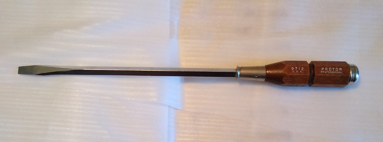Proto 9712 Flathead Slotted 19″ Long Screwdriver Wood Handle 7/16″ Tip