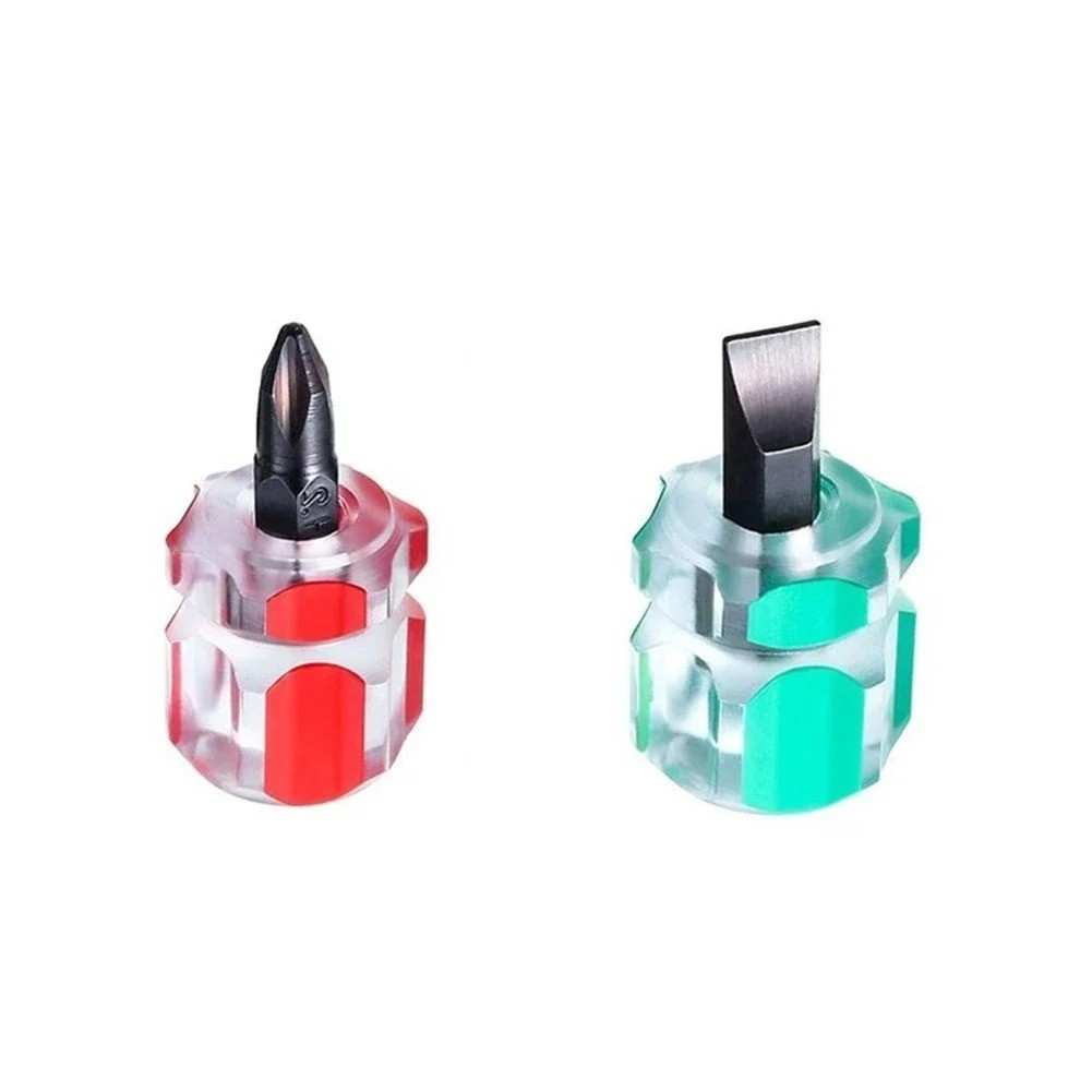 3Pcs Mini Screwdriver Set Short Flat & Phillips 2-in-1 Repair Tool Kit USA