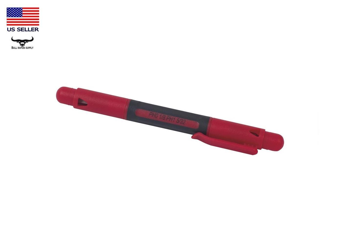 5″ Pen Style 4-in-1 Precision Mini Screwdriver Pocket Clip Phillips & Slotted