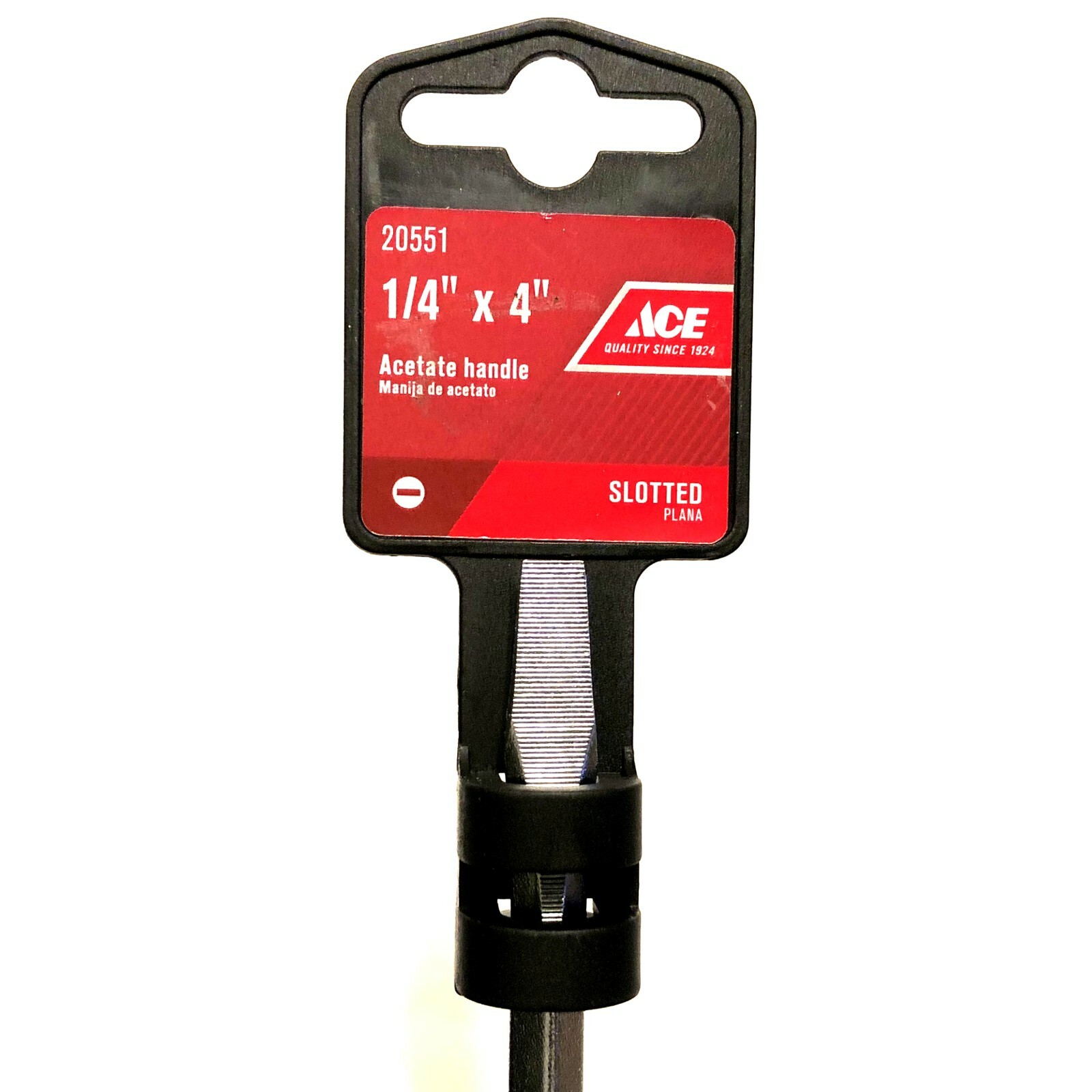 20551 1/4”x4” Slotted, Acetate Handle, ACE pro series, Taiwan Made, 0829012055