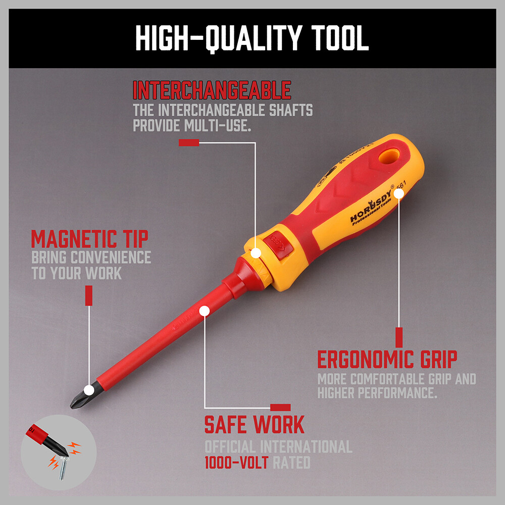 8pc Electrician’s Insulated Magnetic Electrical Hand Screwdriver Tool Set New