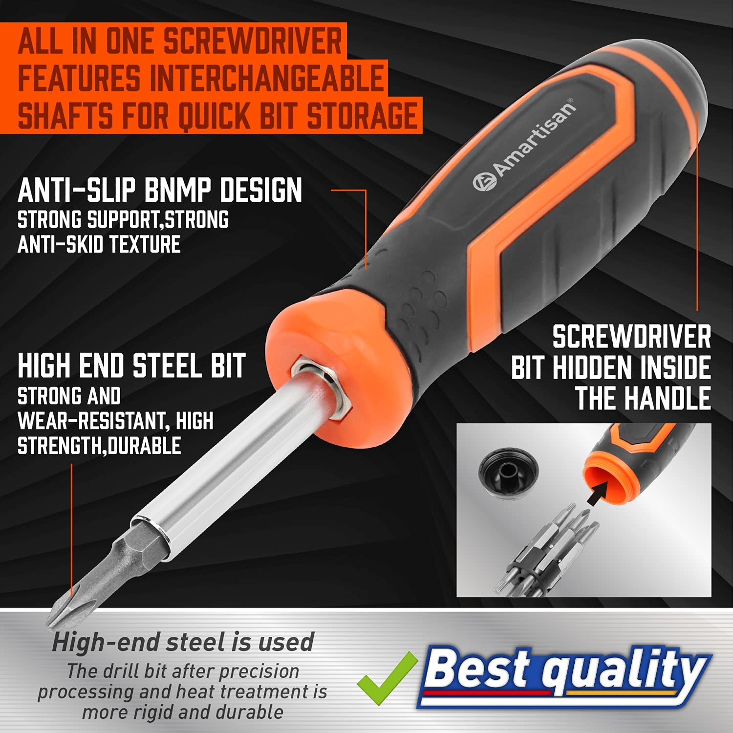 Amartisan 18-in-1 Multi-bit Screwdriver Set, Orange