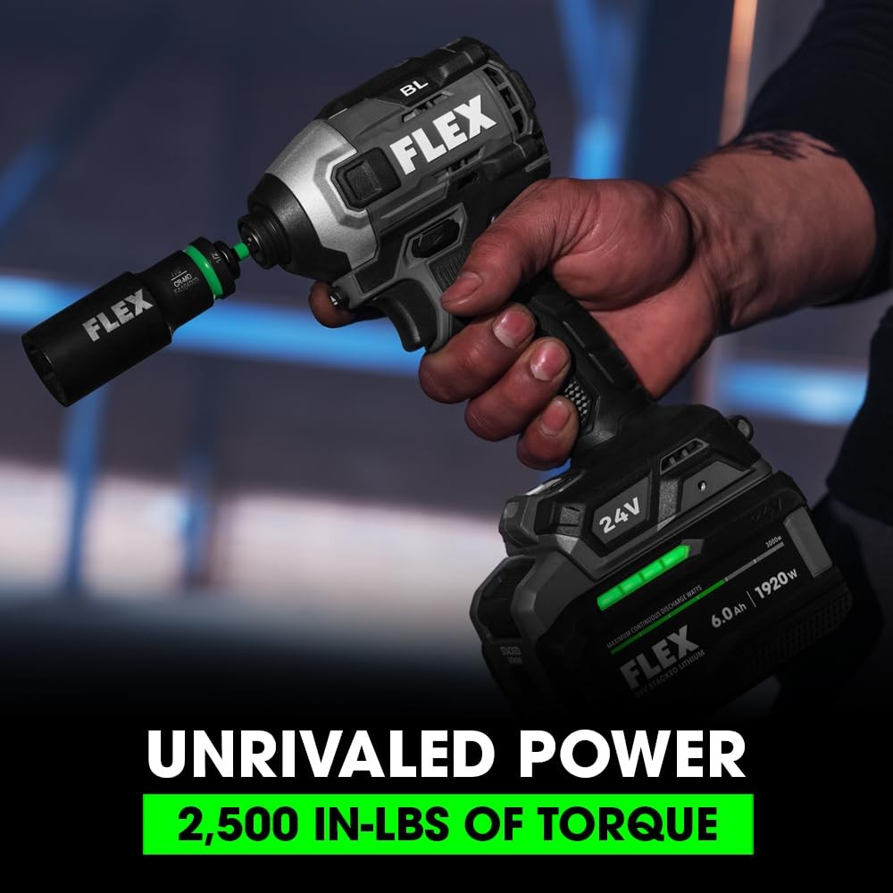 FLEX 24V Brushless Cordless 1/4-Inch 2,500 In-Lbs Torque Quick Eject