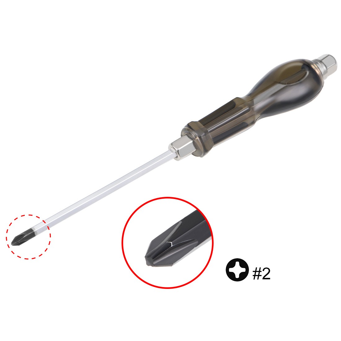 #2 Phillips Impact Screwdriver 6-Inch Cross Point Demolition Driver