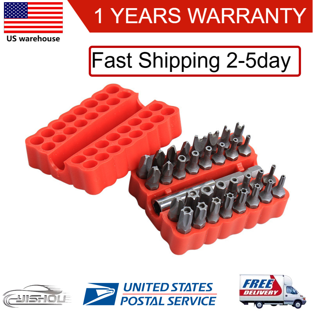 33pcs Screwdriver Bit Kit Hex Head Drill Bit Collection with 1/4 Extender US