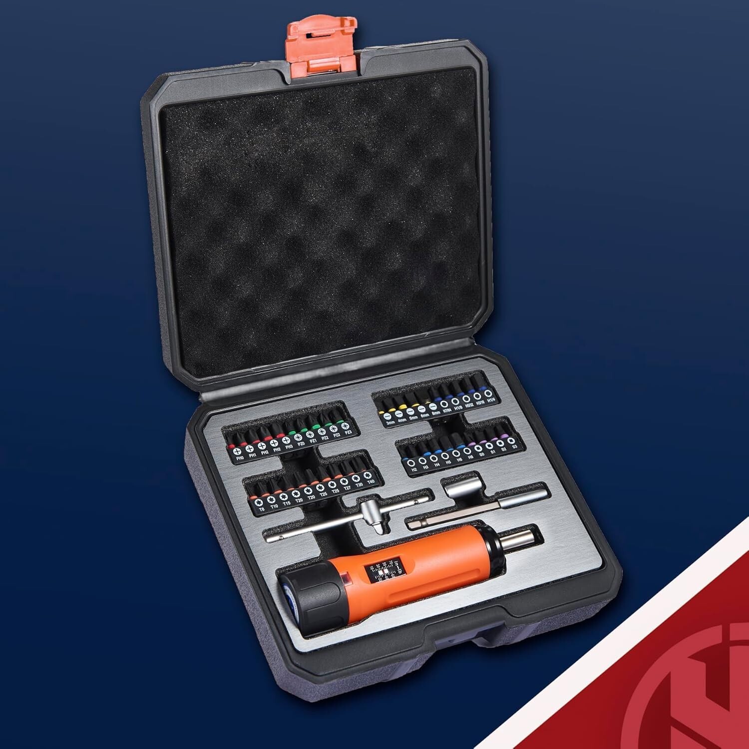 Juego de destornilladores dinamométricos para mantenimiento color naranja US NEW