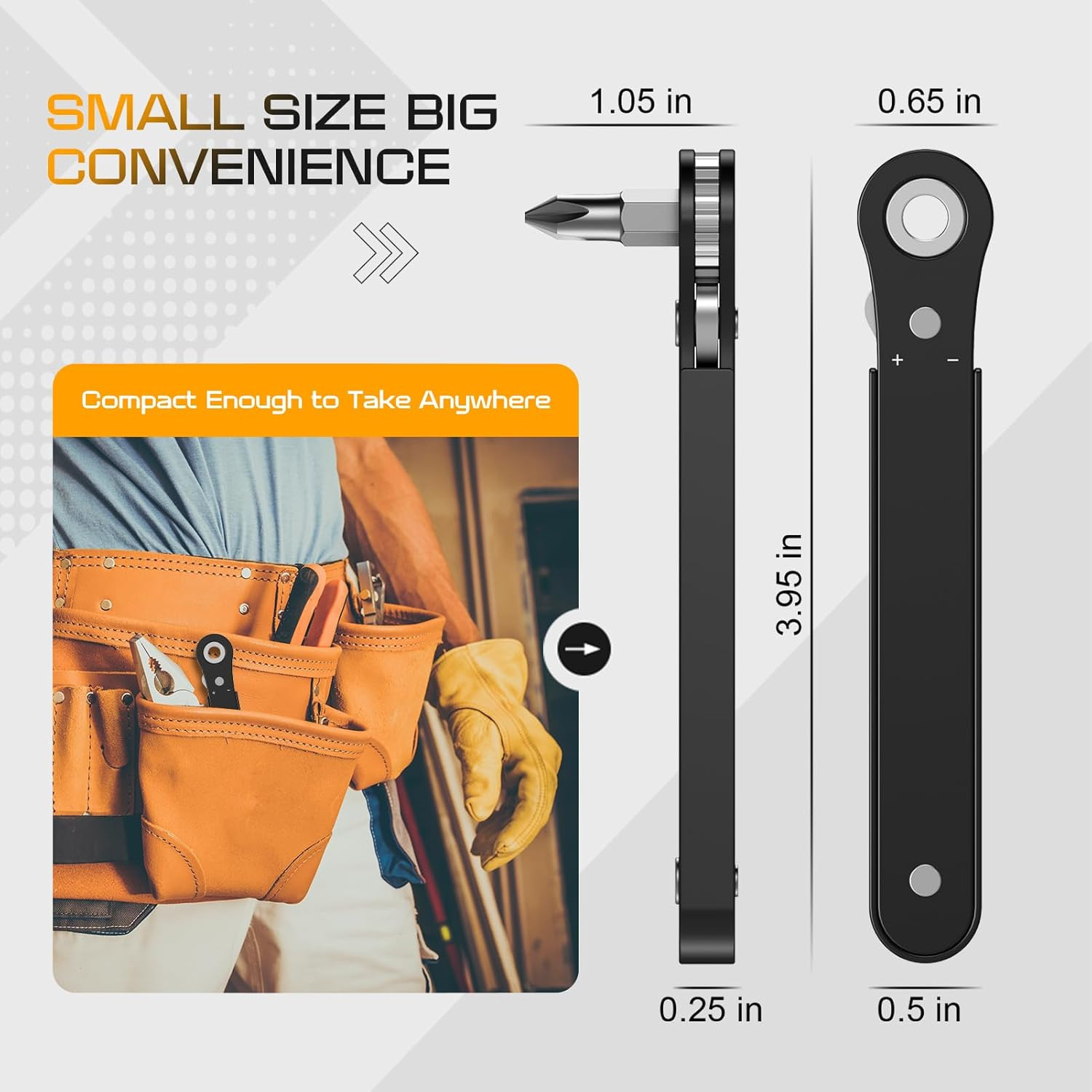 90° Ratcheting Screwdriver – Compact Tool for Tight Spaces & EDC Gear