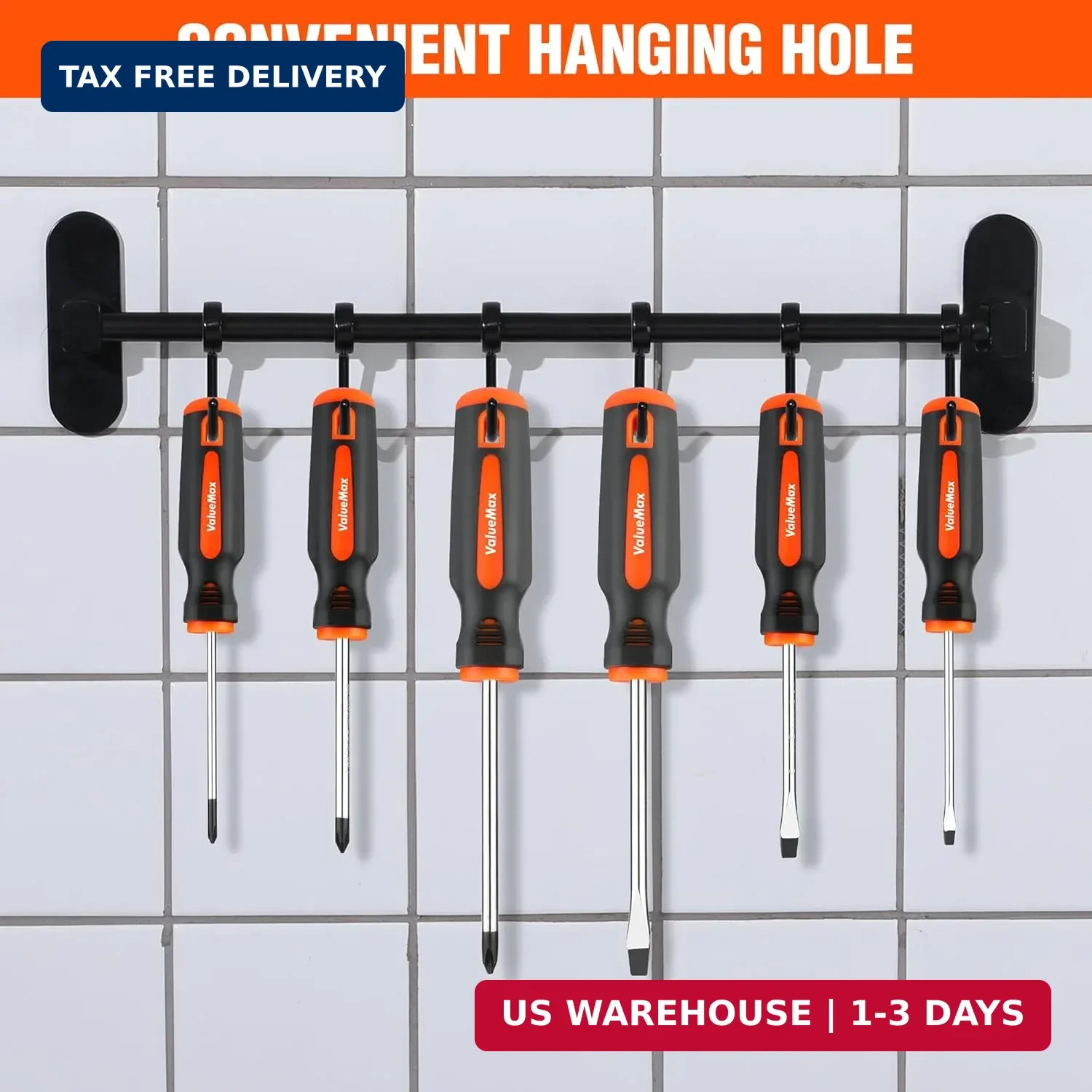 ValueMax 6-Piece Magnetic Screwdriver Set, 3 Phillips and 3 Flat Tip Screwdriver