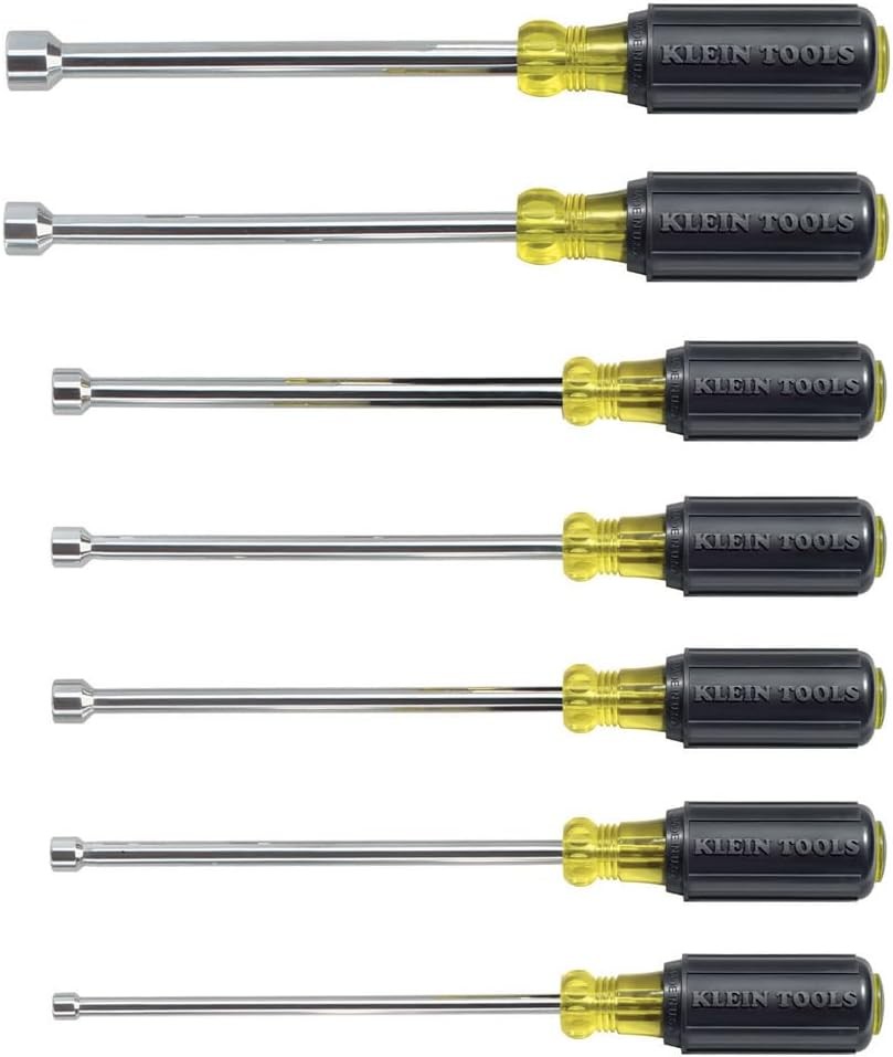 Klein Tools 647M Magnetic Nut Driver Set, 6-Inch Shafts, 7-Piece