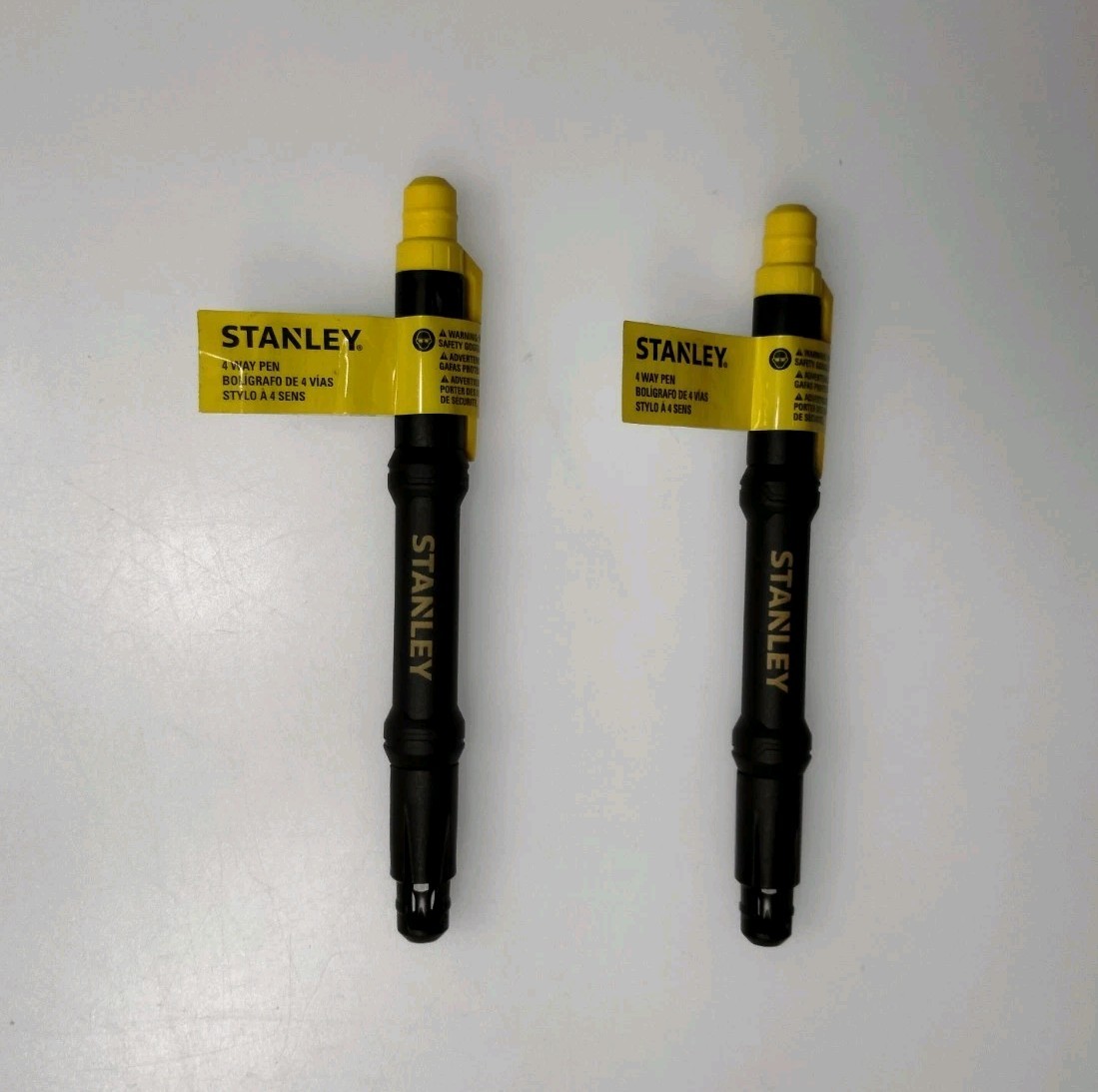 Mini 4-Way Pen 5/32 in 1/8 Flathead Phillips Head Screwdriver Small Black Yellow