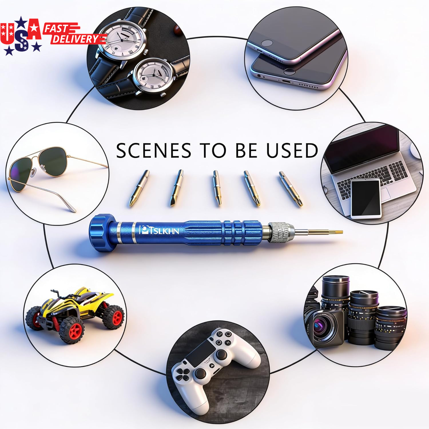 5-In-1 Multifunctional Small Screwdriver, S2 Steel Magnetic Screwdriver Kit for