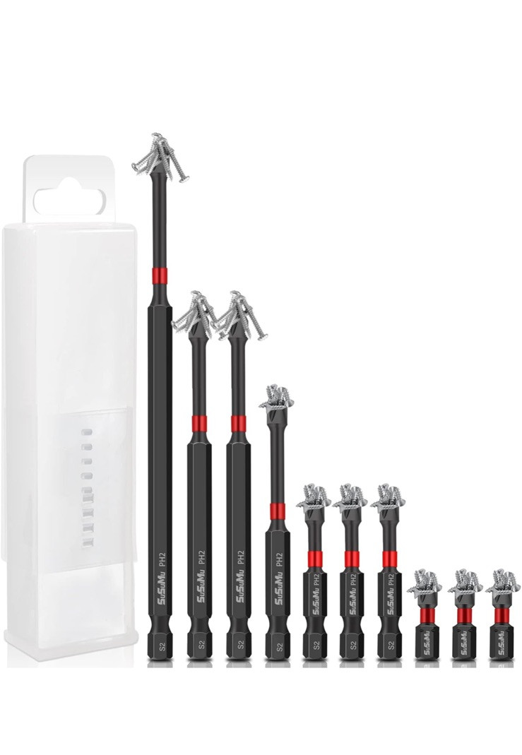 Magnetic Impact Phillips Bit #2 Insert 1 2 3 4 6 inch Anti-Slip Long Screwdriver