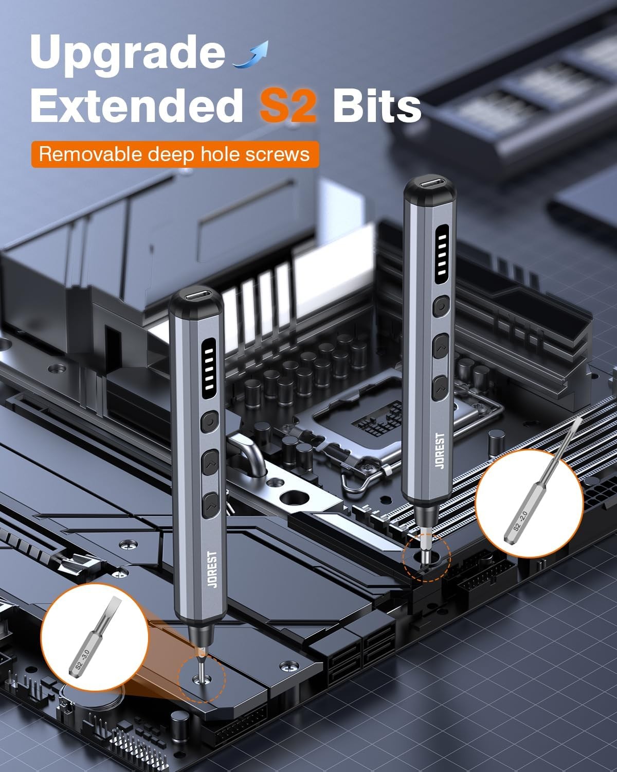 38-in-1 Electric Screwdriver Set Rechargeable Magnetic Bits Repair Kit