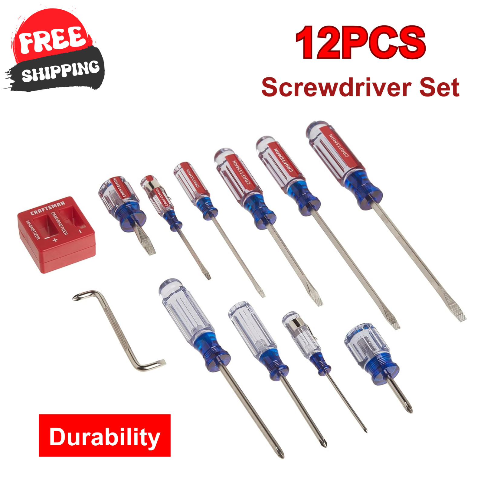 CRAFTSMAN Screwdriver Set, Assorted, 12Piece (CMHT65044) with Alloy-Steel Blades
