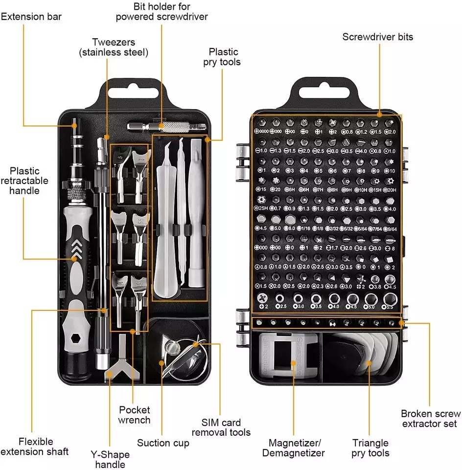 Torx SLOTTED PHILIPS Cross Flathead Hex star Screwdriver Set Phone Laptop Repair