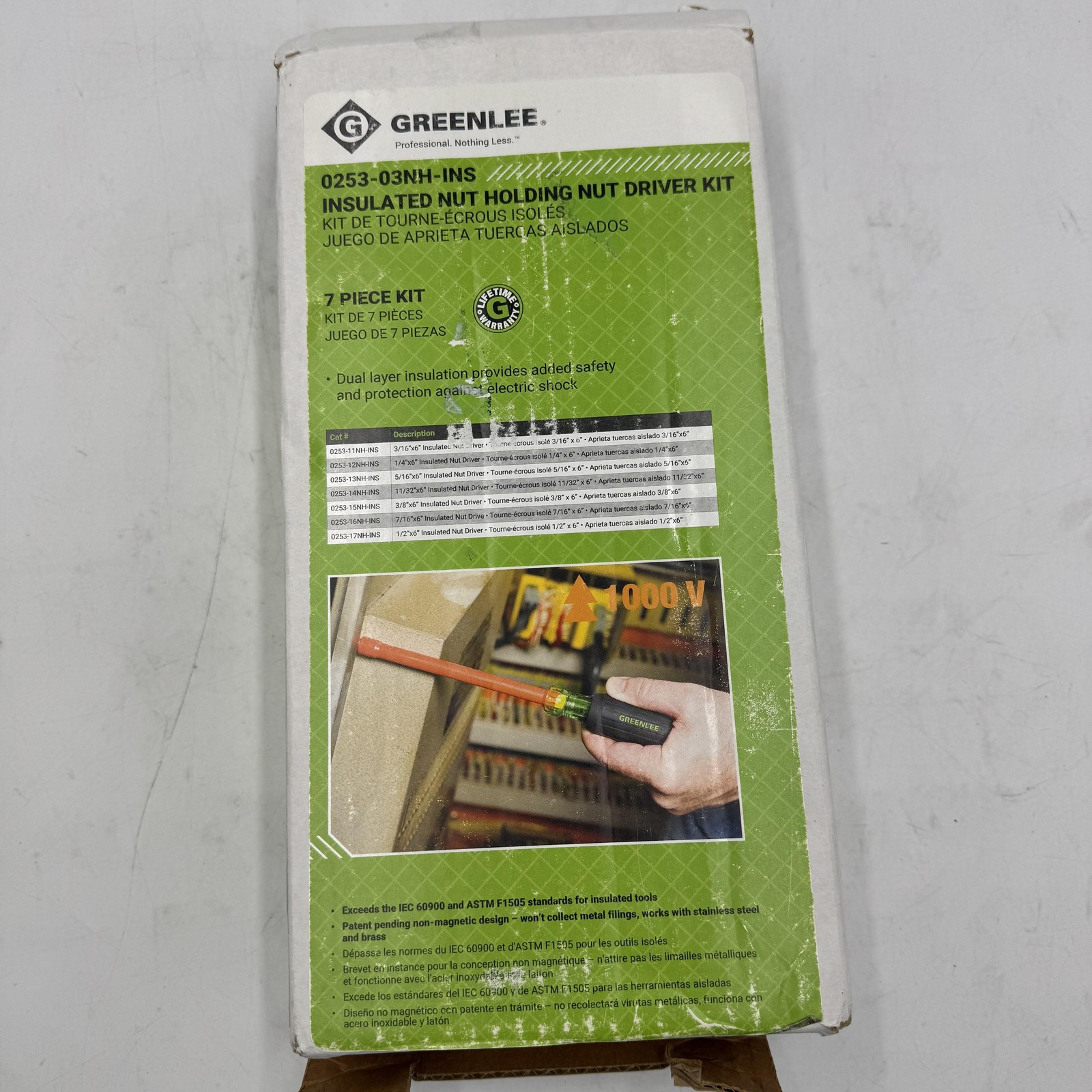 Greenlee 0253-03NH-INS Insulated Nut Driver Kit, 7-Piece