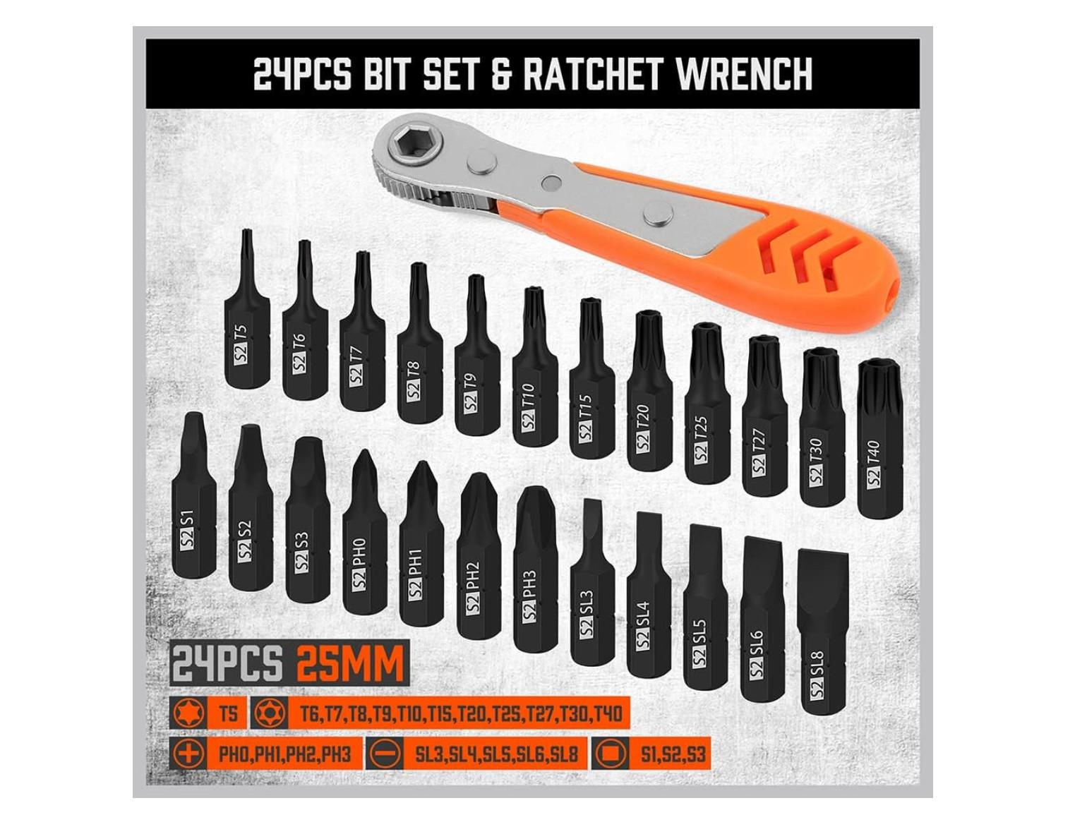 47-Piece Magnetic Nut Driver & Bit Set | Cr-V Steel, Impact Rated, Storage Case