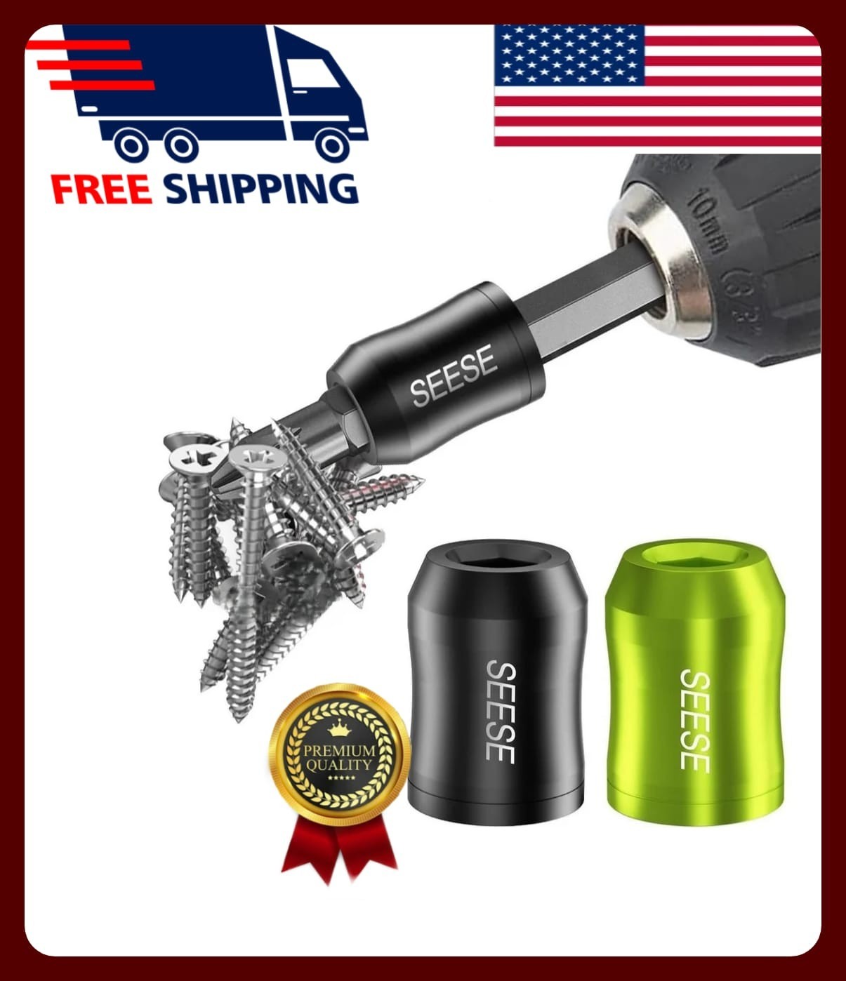 SEESE Strong Magnetic Screw Ring 1/4″ 6.35mm Universal Screwdriver Bit Holder