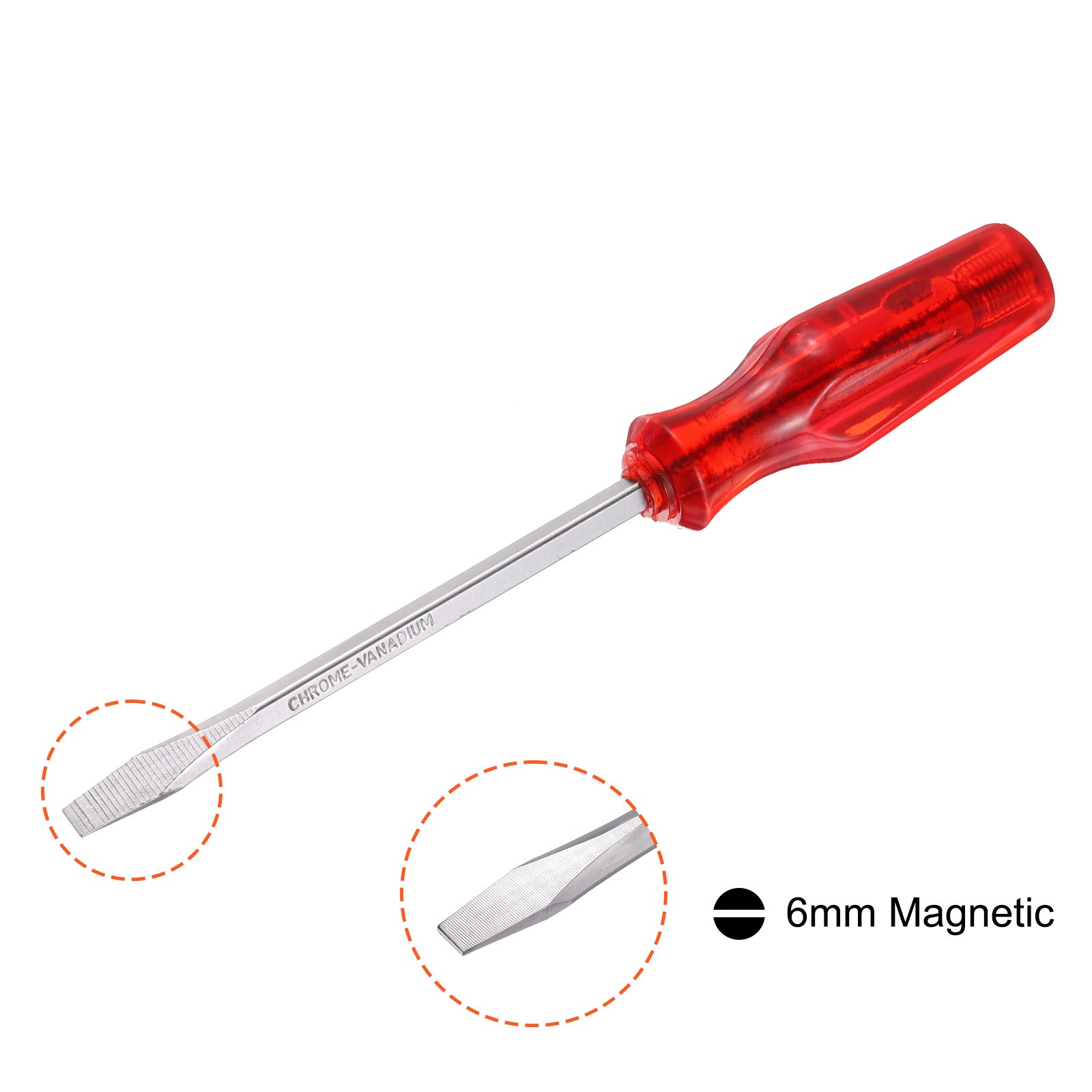 2pcs 6mm Demolition Driver Slotted Screwdriver with 5 Inch Square Shank