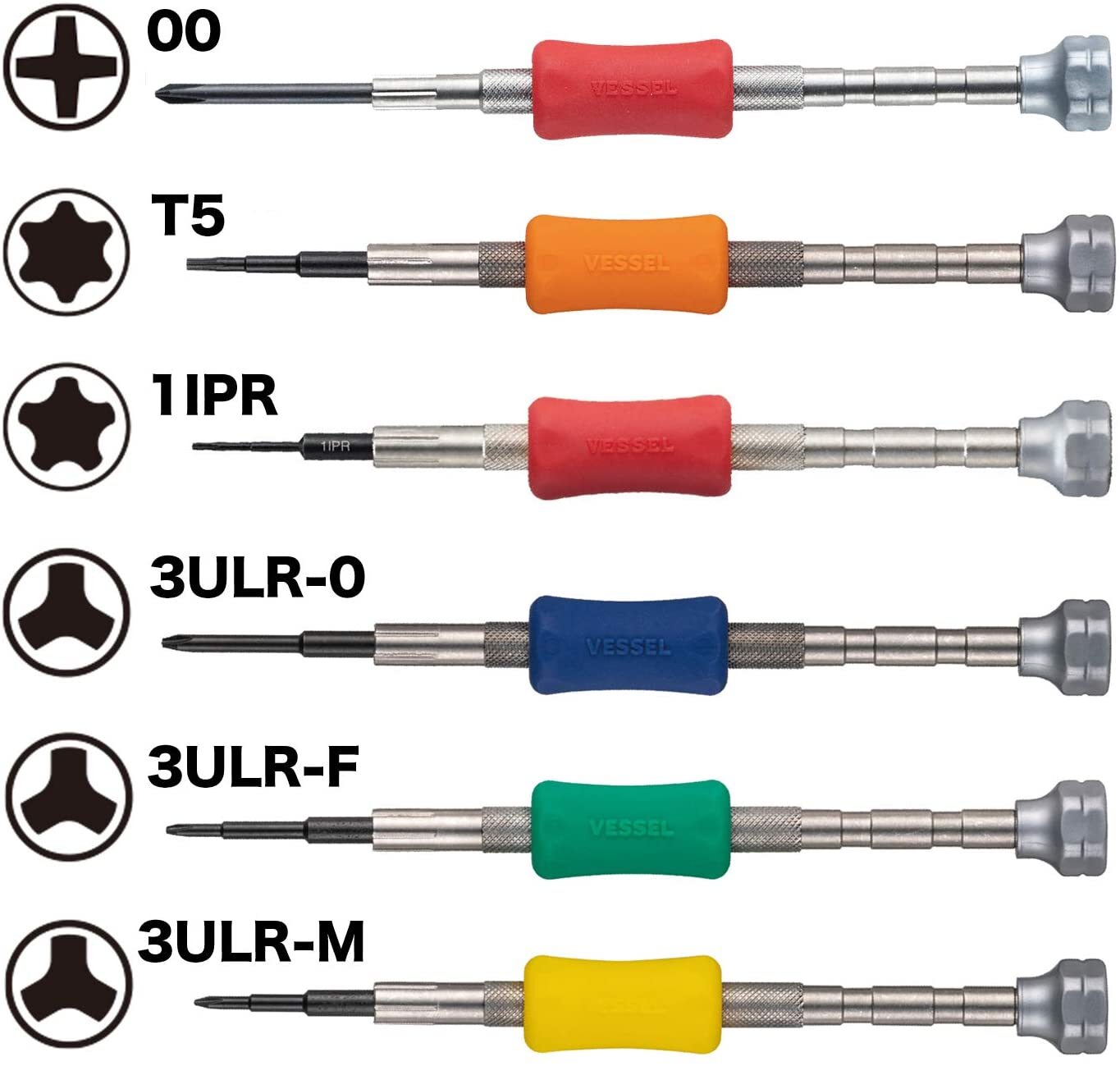 Vessel Precision Micro Screwdriver set +,-,Torx,Triwing,Hex, etc. JIS Japan
