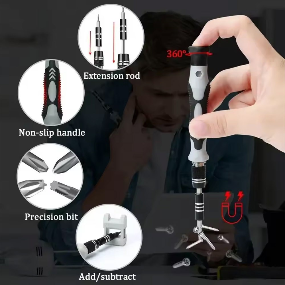 Magnetic Precision 115 in 1 Repair Screwdriver Set PC Phone Electronics Tool KFW